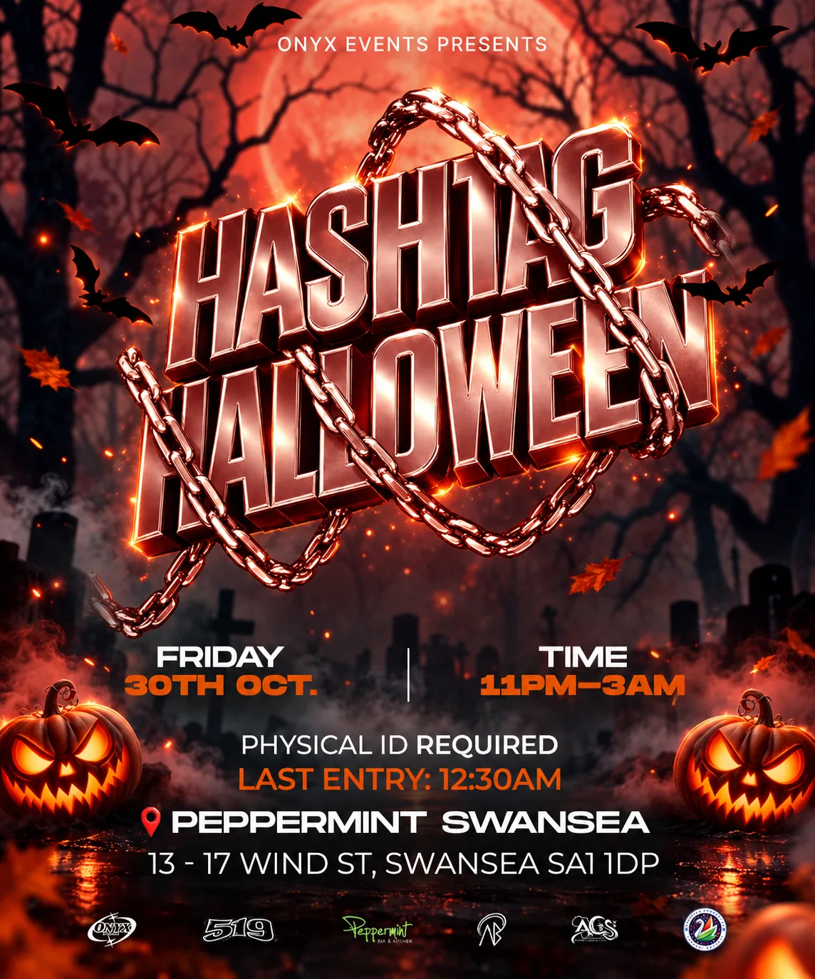 HASHTAG HALLOWEEN!! Presented by: ONYX EVENTS x SWANSEA ACS at Peppermint Bar & Kitchen