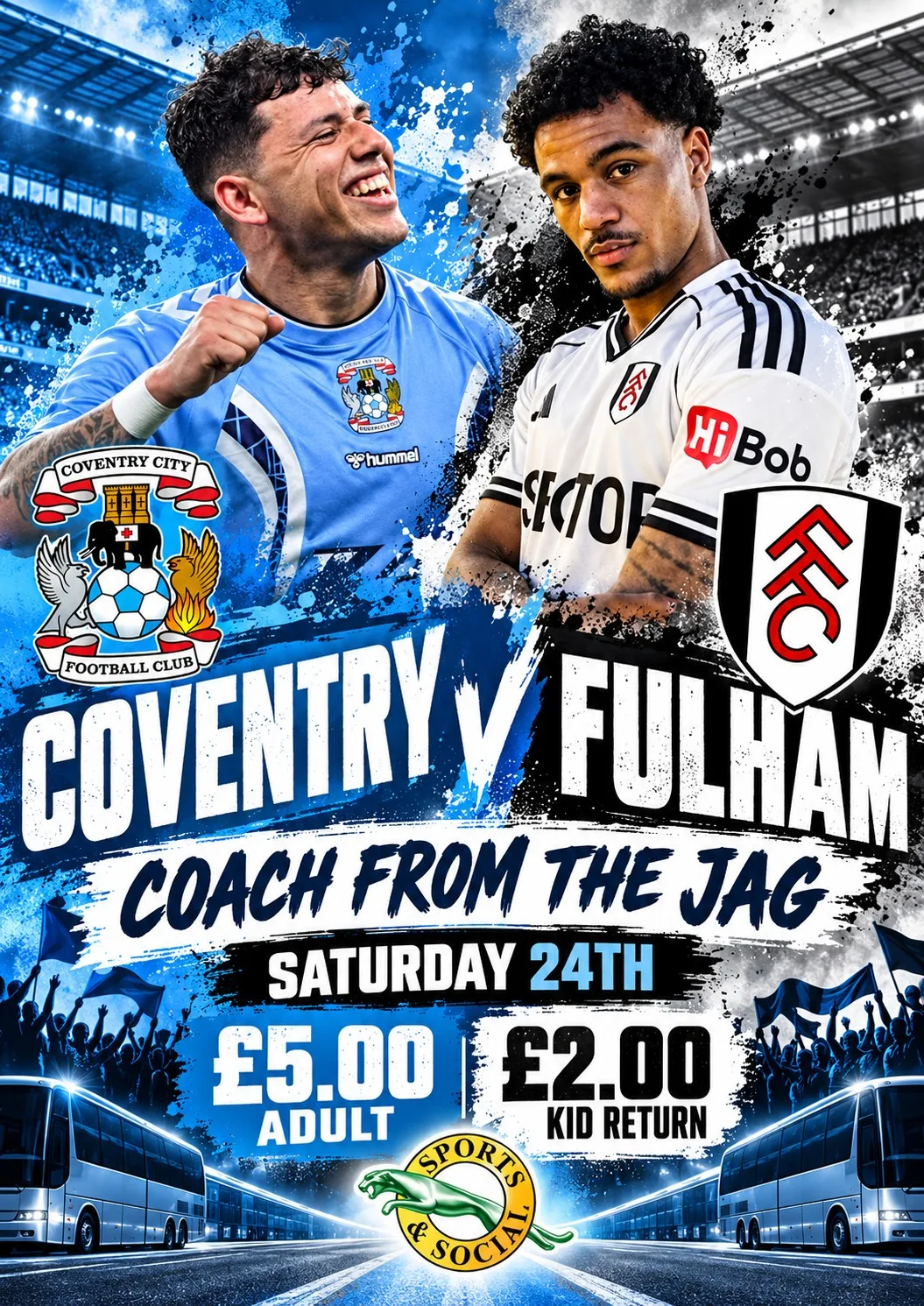 Coventry V  Fulham return coach at Jaguar Cars Sports & Social Club