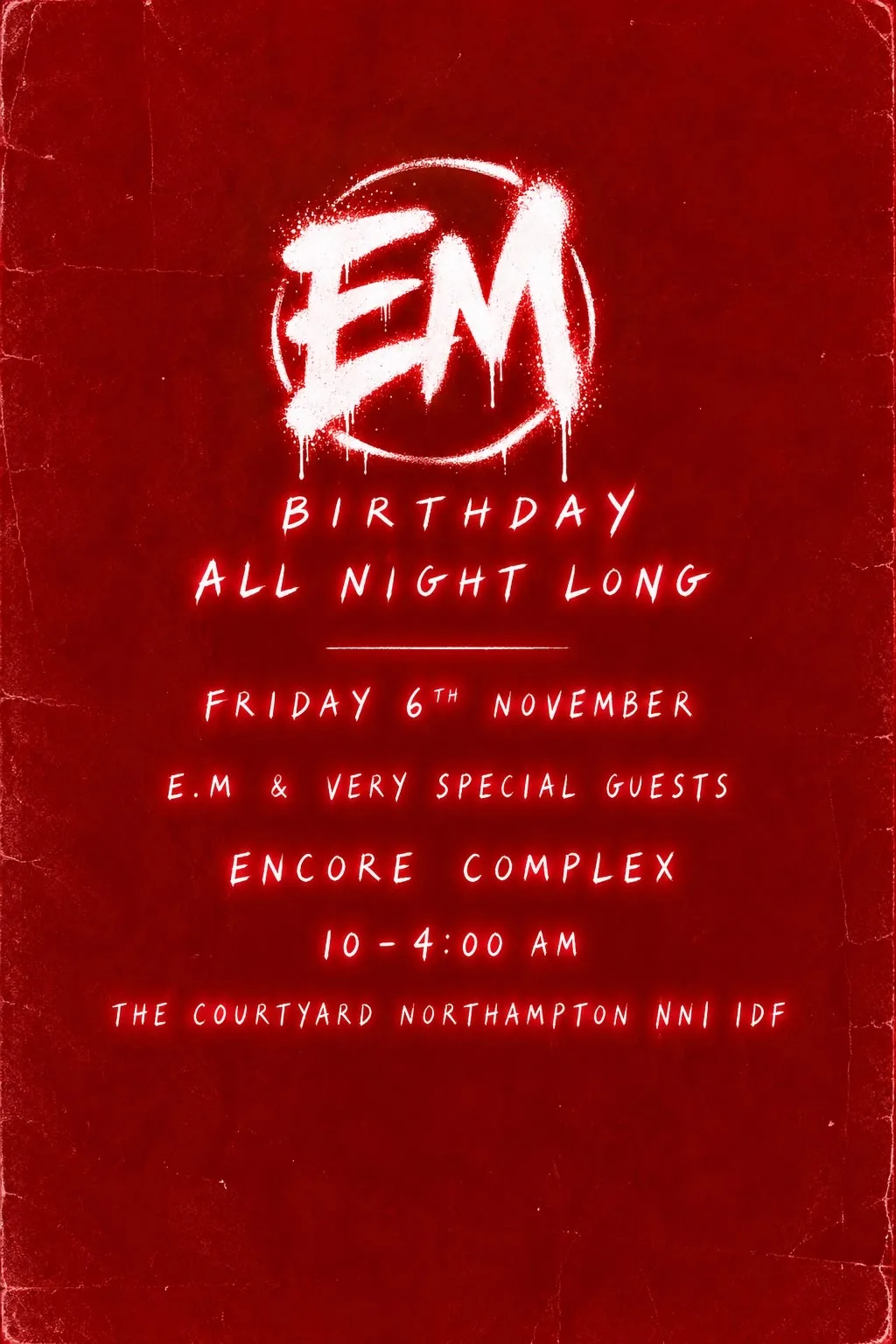 EM - Birthday Takeover ( House Music ) @ CARPE DIEM Basement - ( ENCORE COMPLEX )