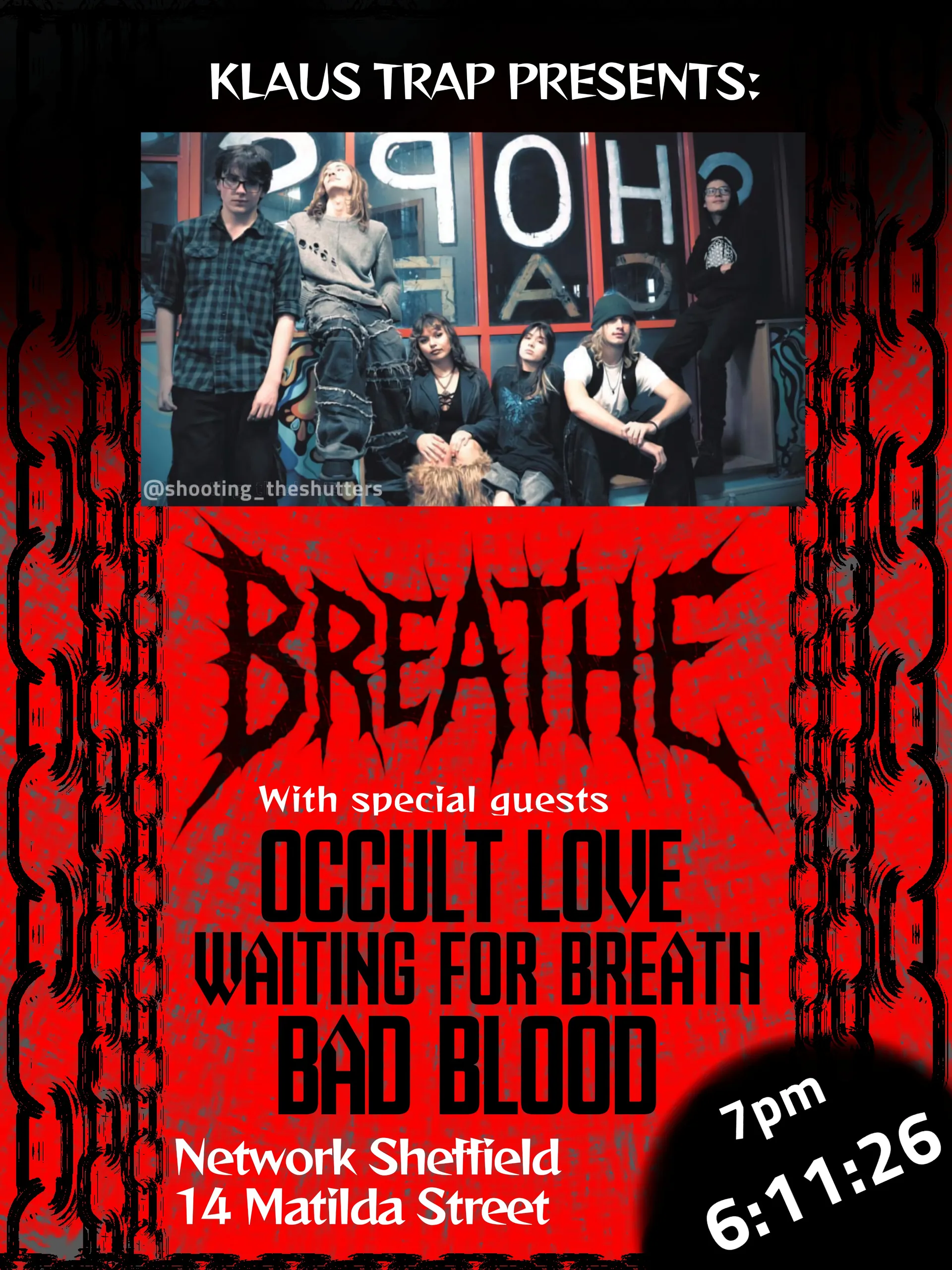BREATHE with special guests Occult Love, Waiting For Breath, Bad Blood at Network