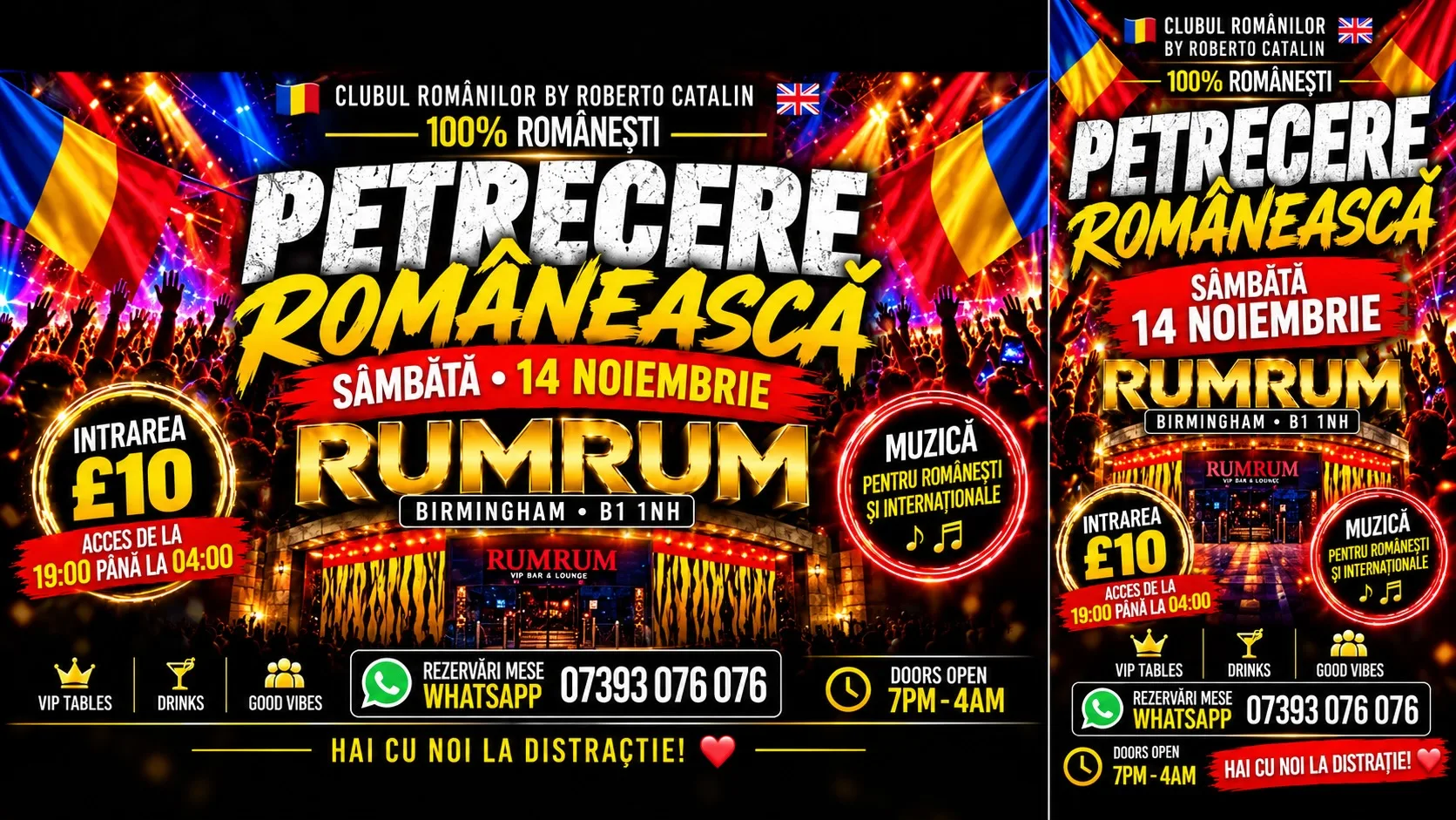 ROMANIAN PARTY WEEKEND • BIRMINGHAM | 13 si 14 NOIEMBRIE