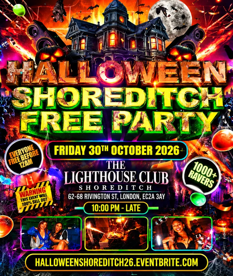 Halloween Shoreditch Free Party - Everyone Free Before 12AM at The Lighthouse Bar and Club