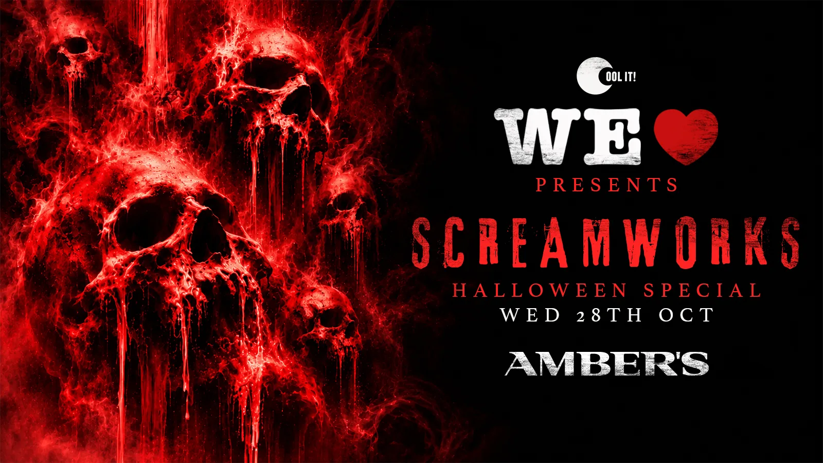 WE LOVE ❤️ WEDNESDAYS presents 🩸🪩 SCREAMWORKS 🪩🩸 HALLOWEEN WEDNESDAY SPECIAL