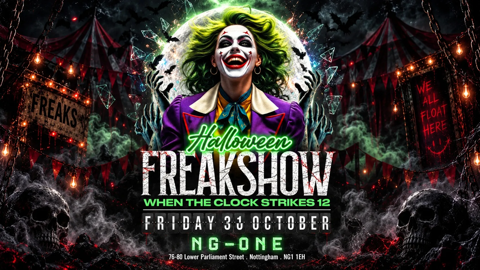[LIMITED TICKETS] 🤡 THE INFAMOUS HALLOWEEN FREAKSHOW WHEN THE CLOCKS STRIKES 12 FRIDAY 30.10.26 🤡