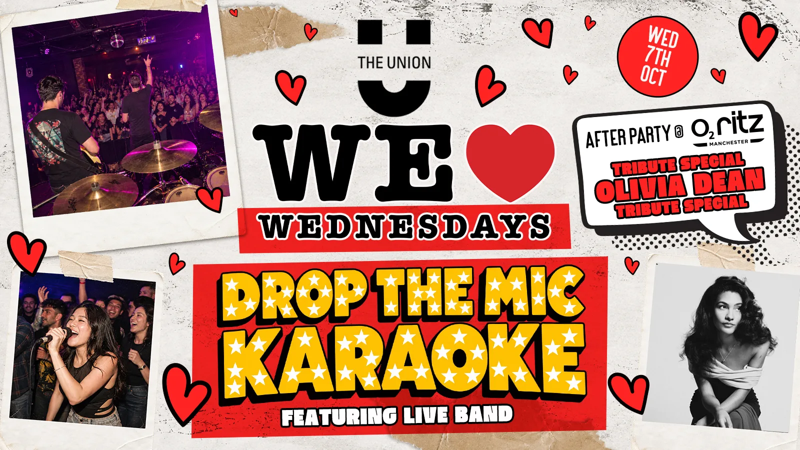 DROP THE MIC KARAOKE with LIVE BAND - brought to you by WE LOVE ❤️ WEDNESDAYS : INCLUDES ENTRY TO THE O2 RITZ FOR THE AFTER PARTY at The Union at Manchester Metropolitan University