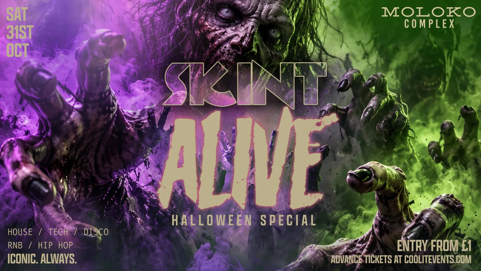 SKINT ALIVE 🧟🧟‍♀️💀 HALLOWEEN SATURDAY - Liverpool's Iconic Student Night ✨🎉