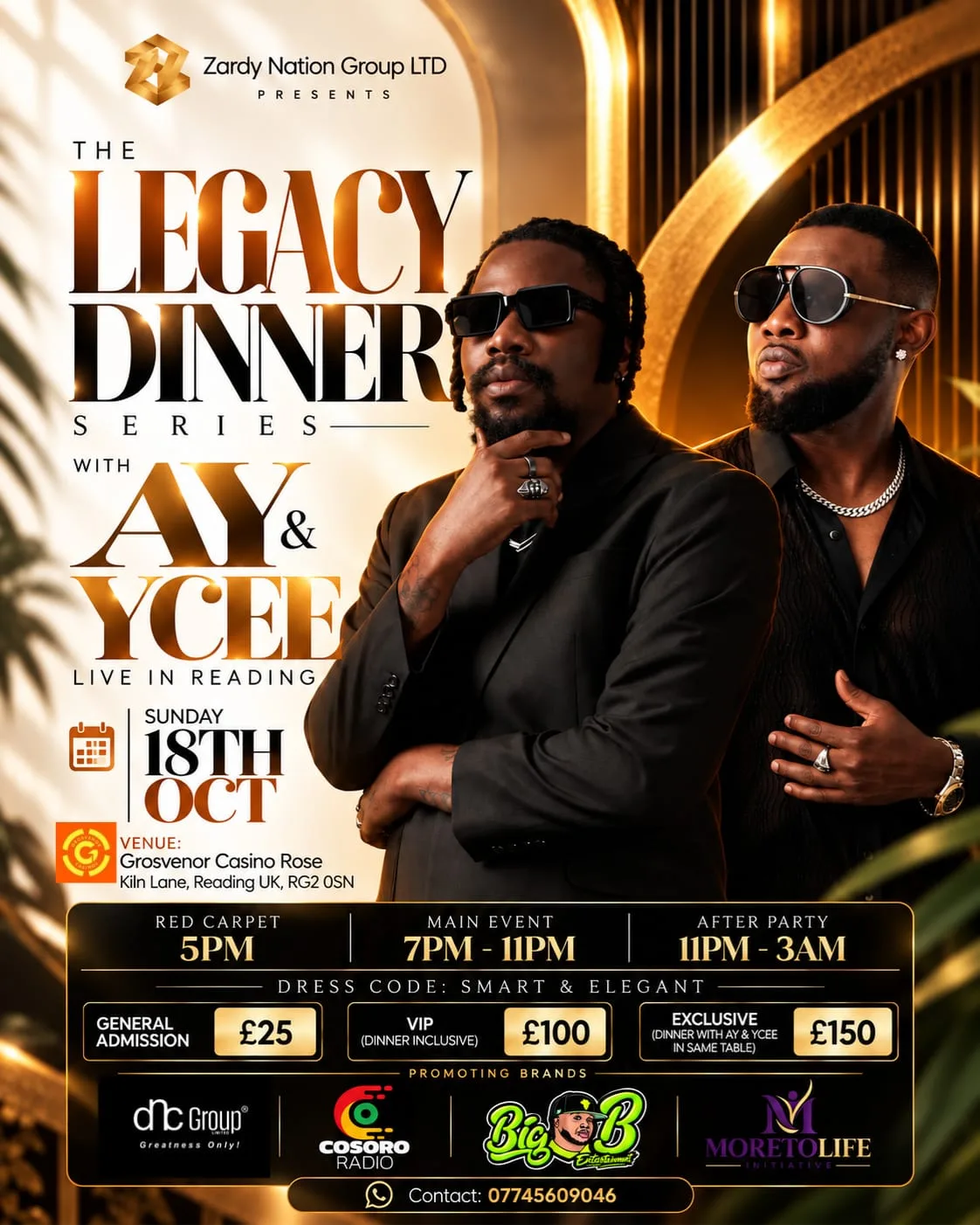 AY COMEDY LIVE IN READING AND NIGERIA MUSIC ARTIST YCEE PERFORMING LIVE. at Grosvenor Casino
