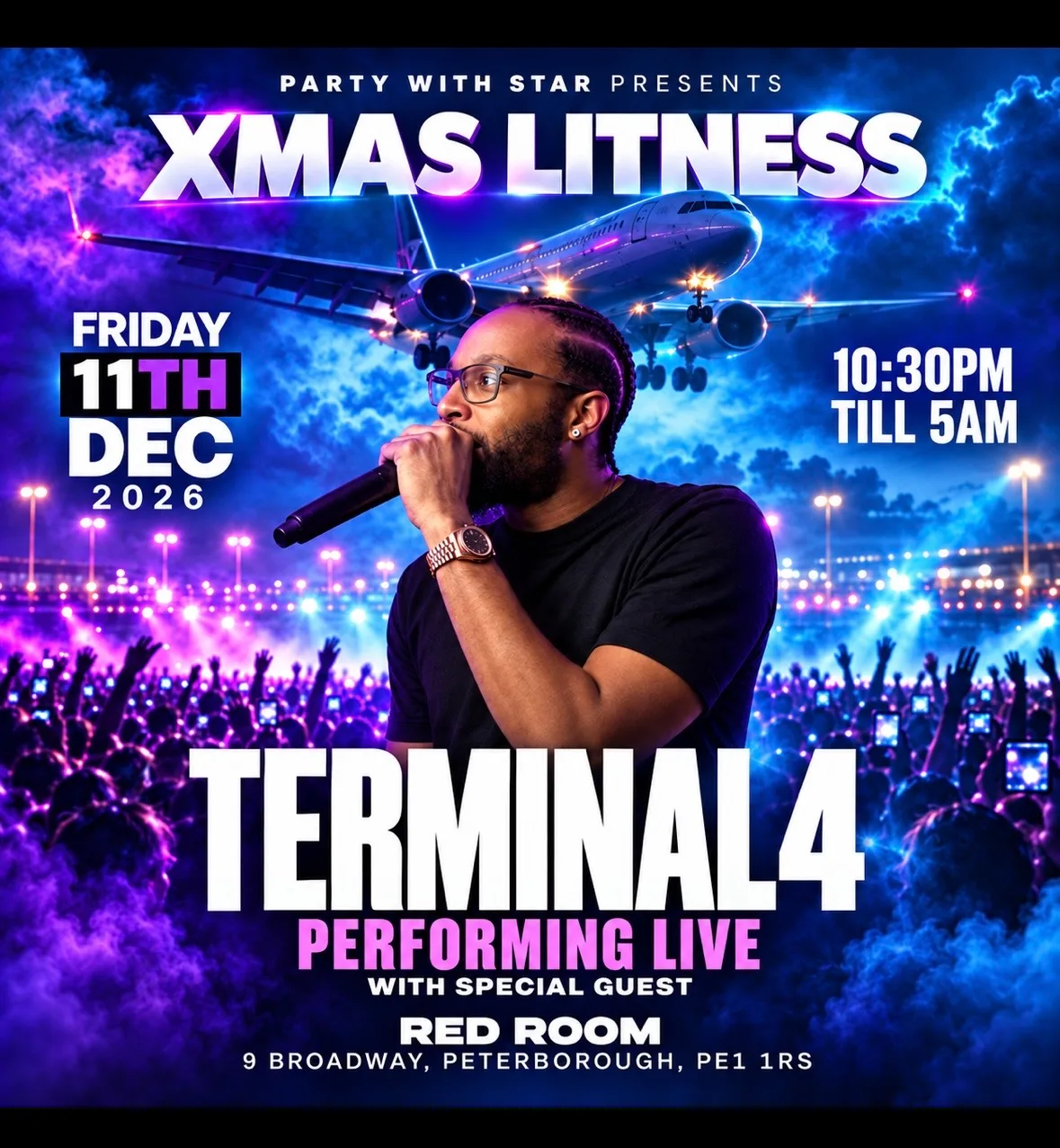 The vibes master TERMINAL 4 joining us for a show stopper Xmas litness for our last event of the year at Redroom