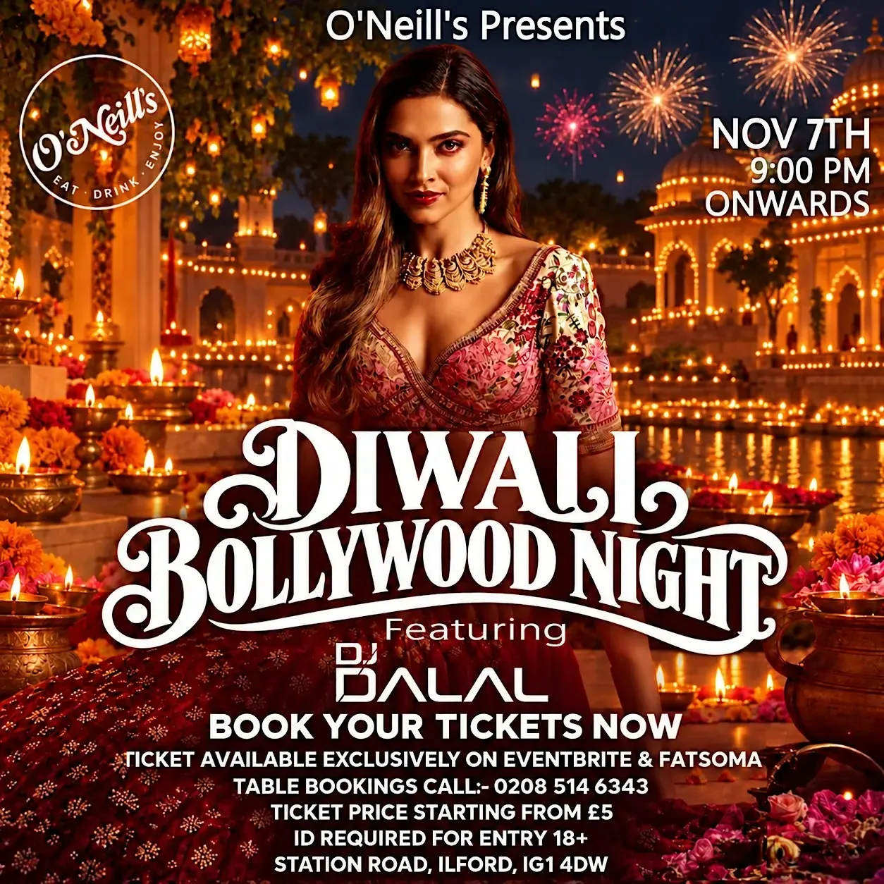 O'Neill's Presents: The Ultimate Diwali Bollywood Night Featuring DJ Dalal