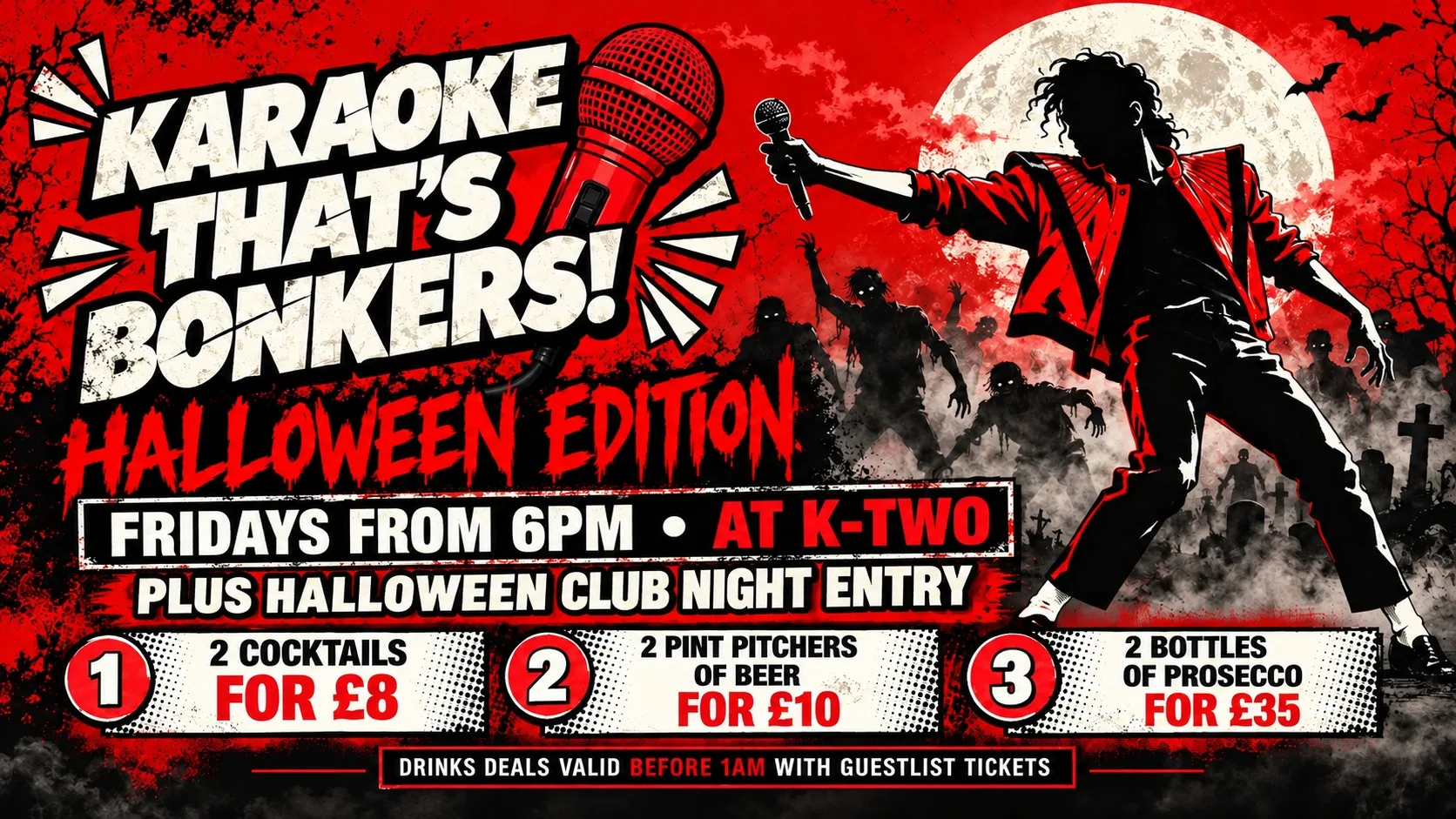 Karaoke That's Bonkers - Includes entry to Halloween Club Night at NG-ONE