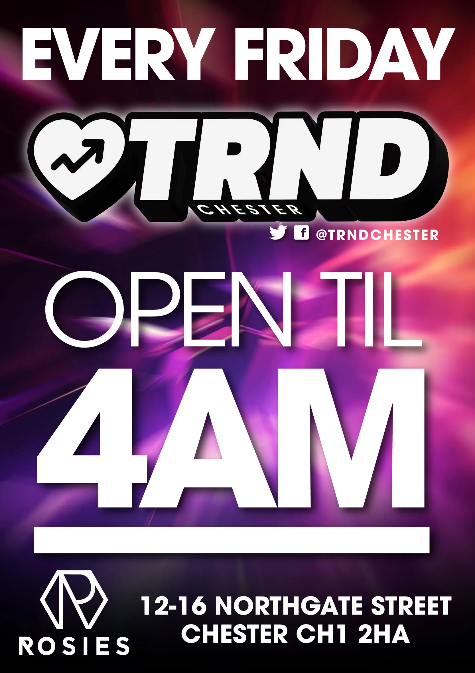 TRND FRIDAYS @ ROSIES CHESTER at Rosies - Chester