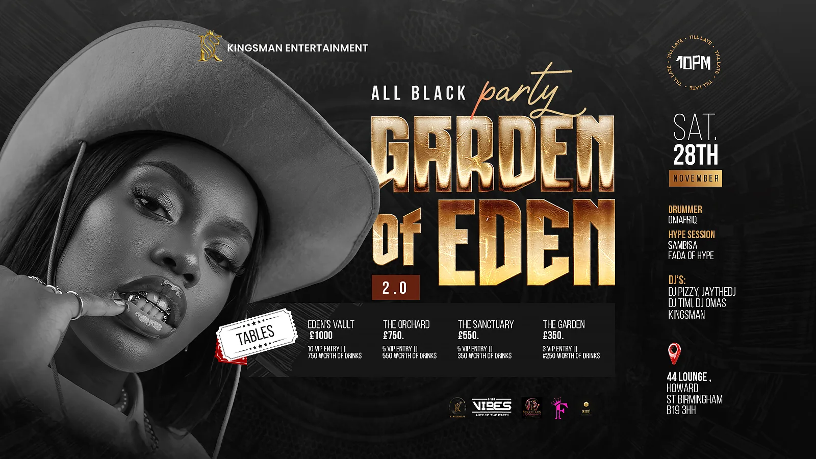 GARDEN OF EDEN 2.0  { ALL BLACK PARTY}