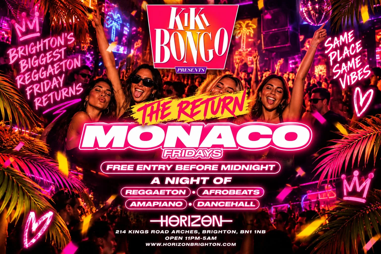 MONACO FRIDAYS | REGGAETON VS AFROBEATS | HORIZON | FREE ENTRY + DRINK BEFORE MIDNIGHT