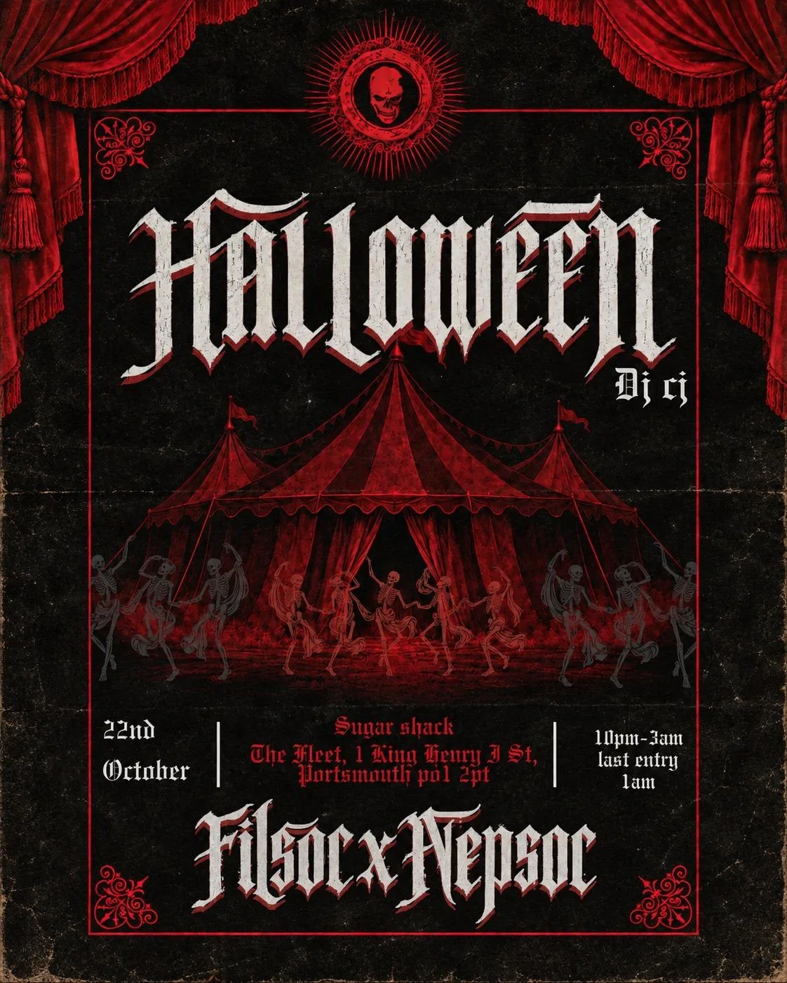 The Haunted Circus Filsoc x Nepsoc Halloween at The Sugar Shack Nightclub