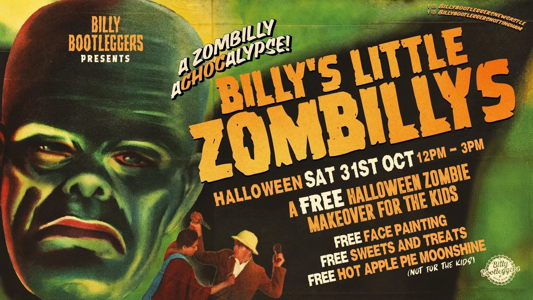 LITTLE ZOMBILLYS - FREE Halloween Party For All The Family!! at Billy Bootleggers