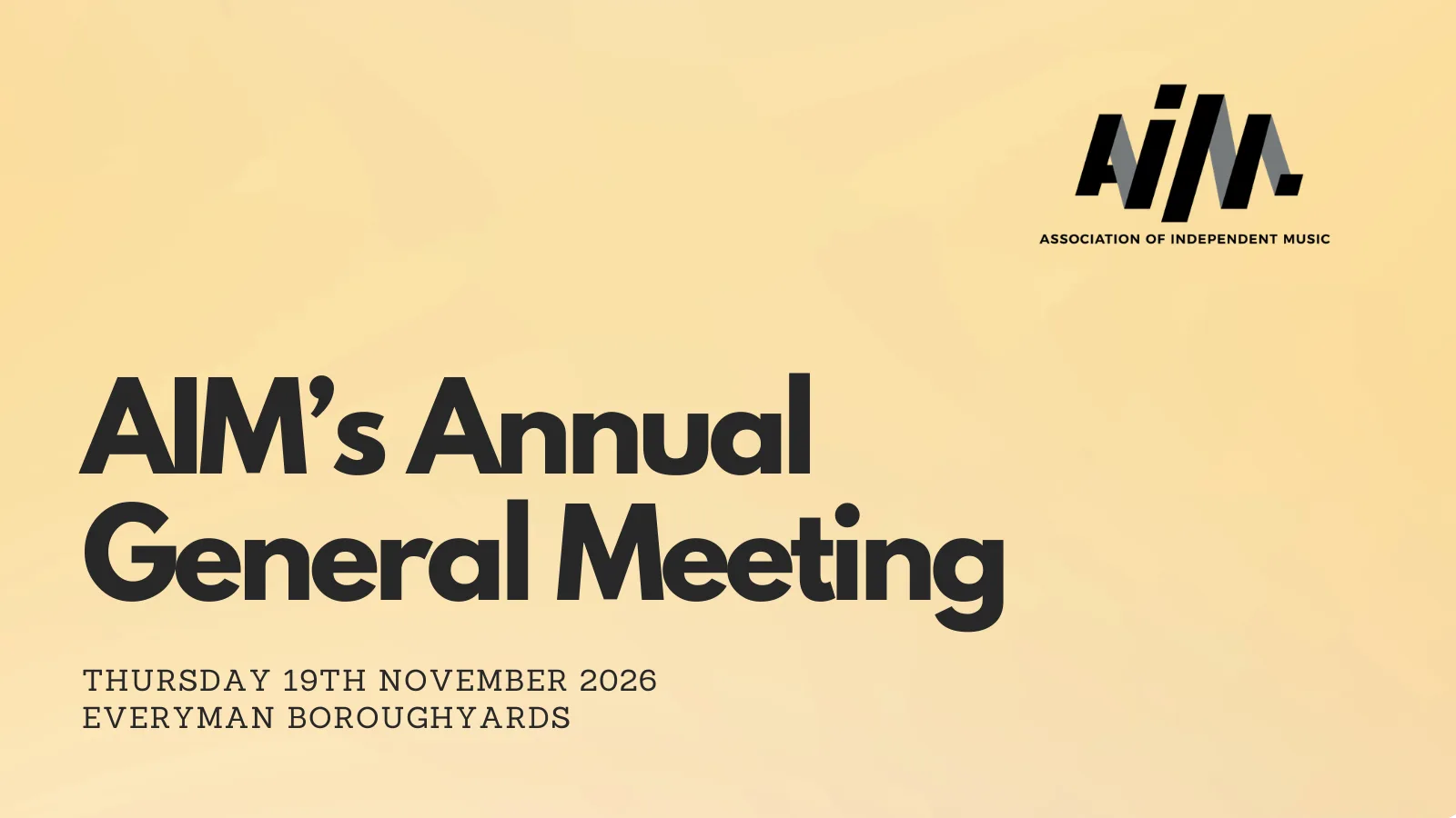 Annual General Meeting - The Association of Independent Music