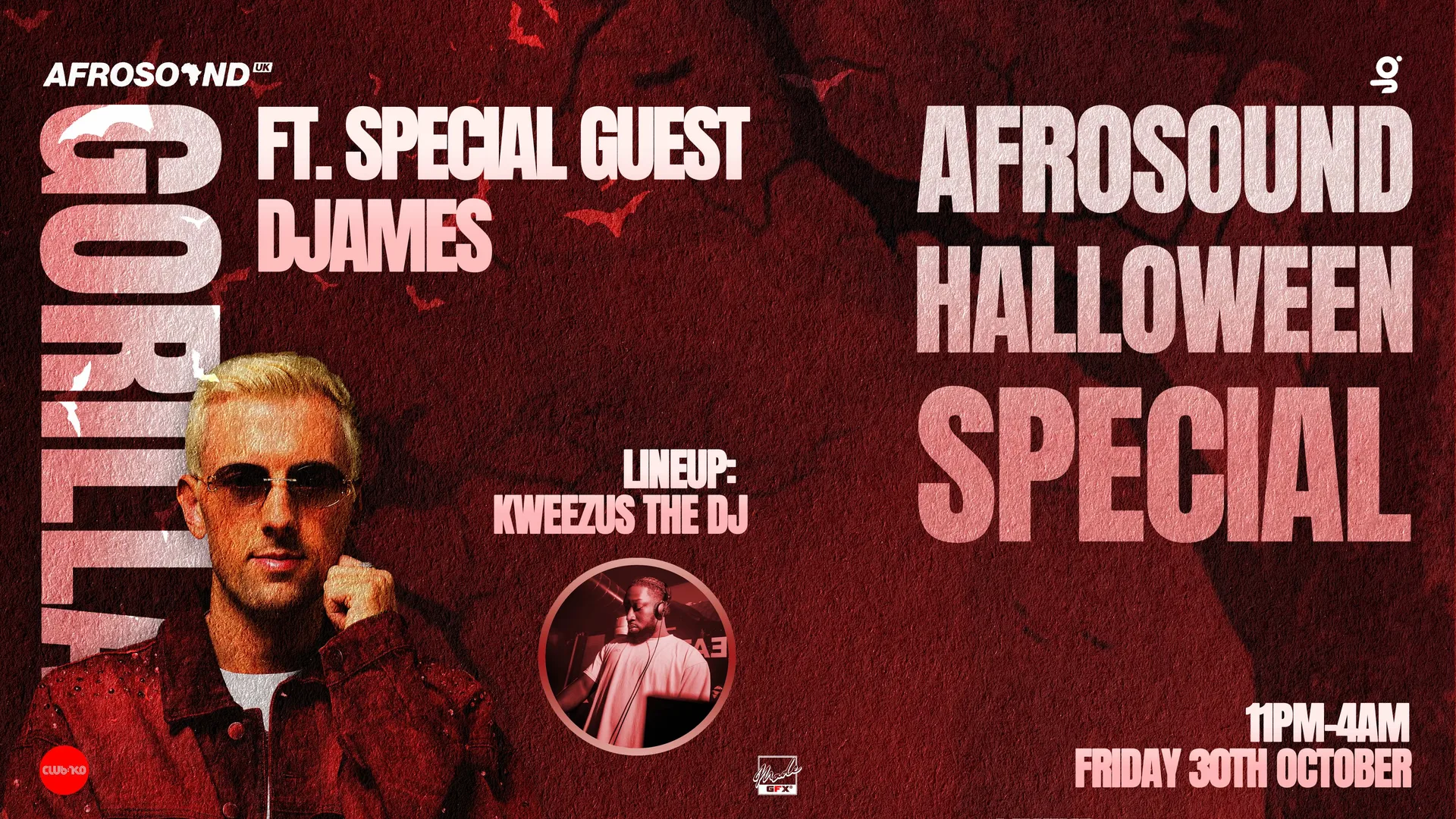 AFROSOUNDS HALLOWEEN: DJAMES +SUPPORT at Gorilla