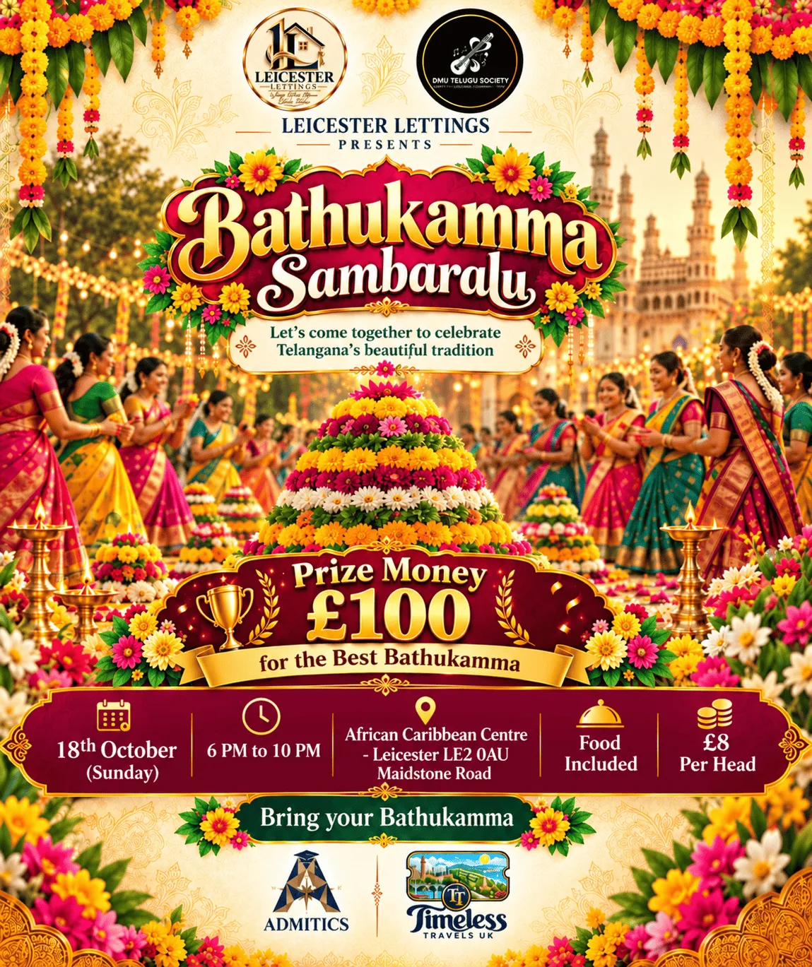 Bathukamma Sambaralu 2026 – Leicester at African Caribbean Centre - Leicester