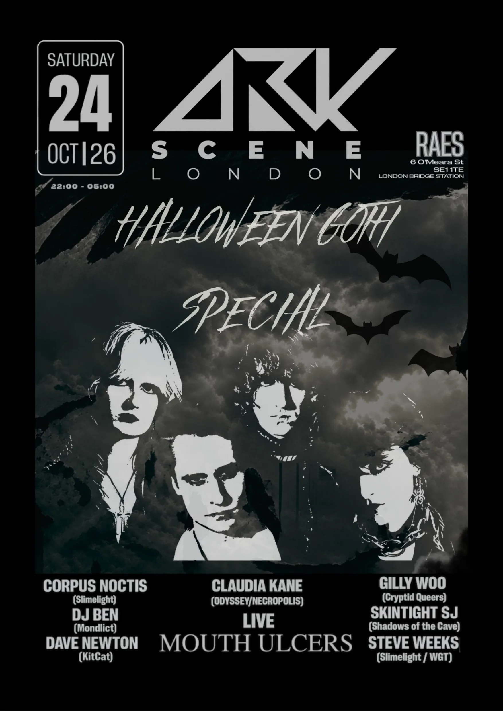 DARK SCENE LONDON HALLOWTIDE - FRIDAY 24TH OCTOBER at Rae's
