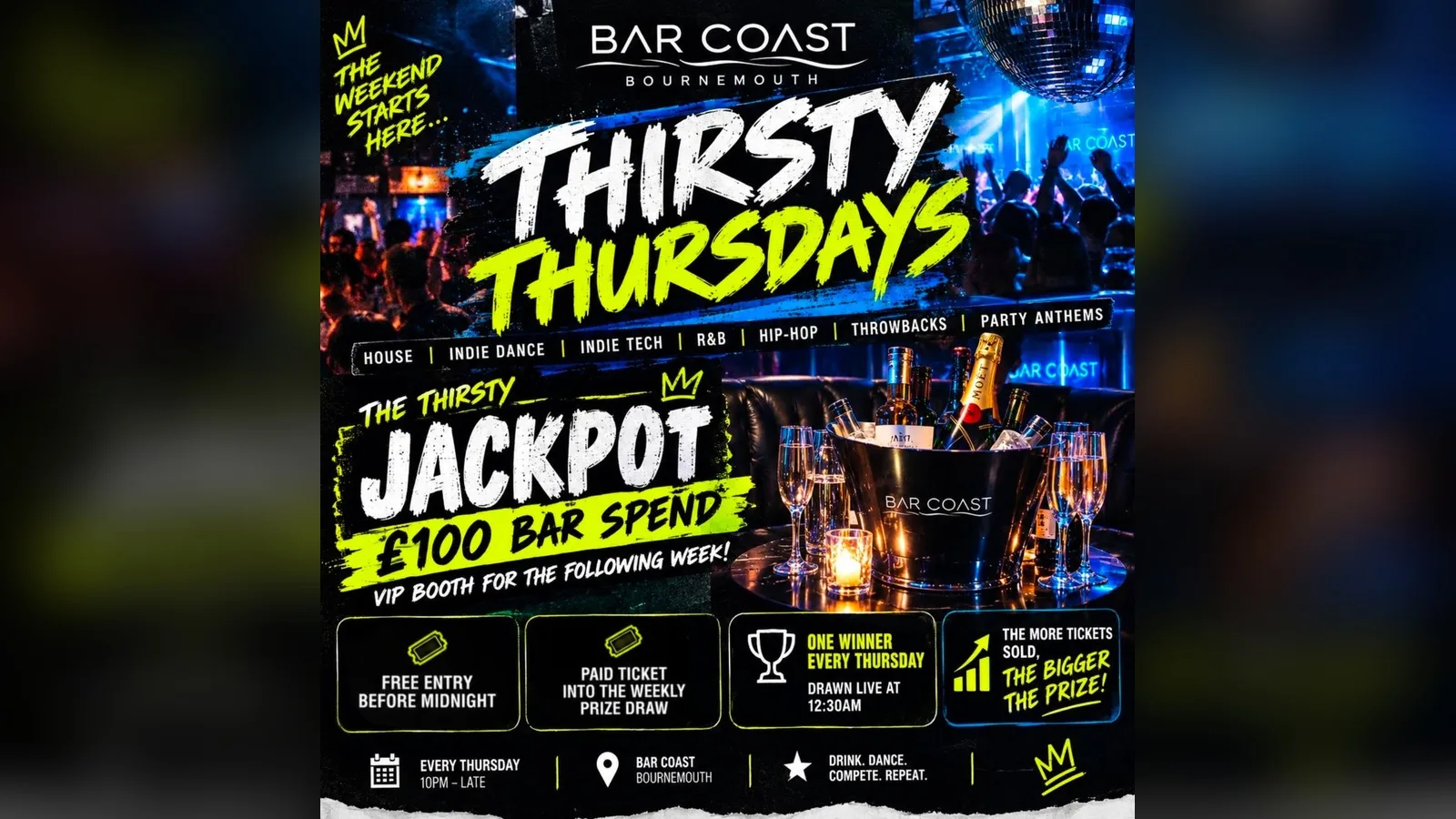 🔥💦 THIRSTY THURSDAYS @ BAR COAST! 💦🔥