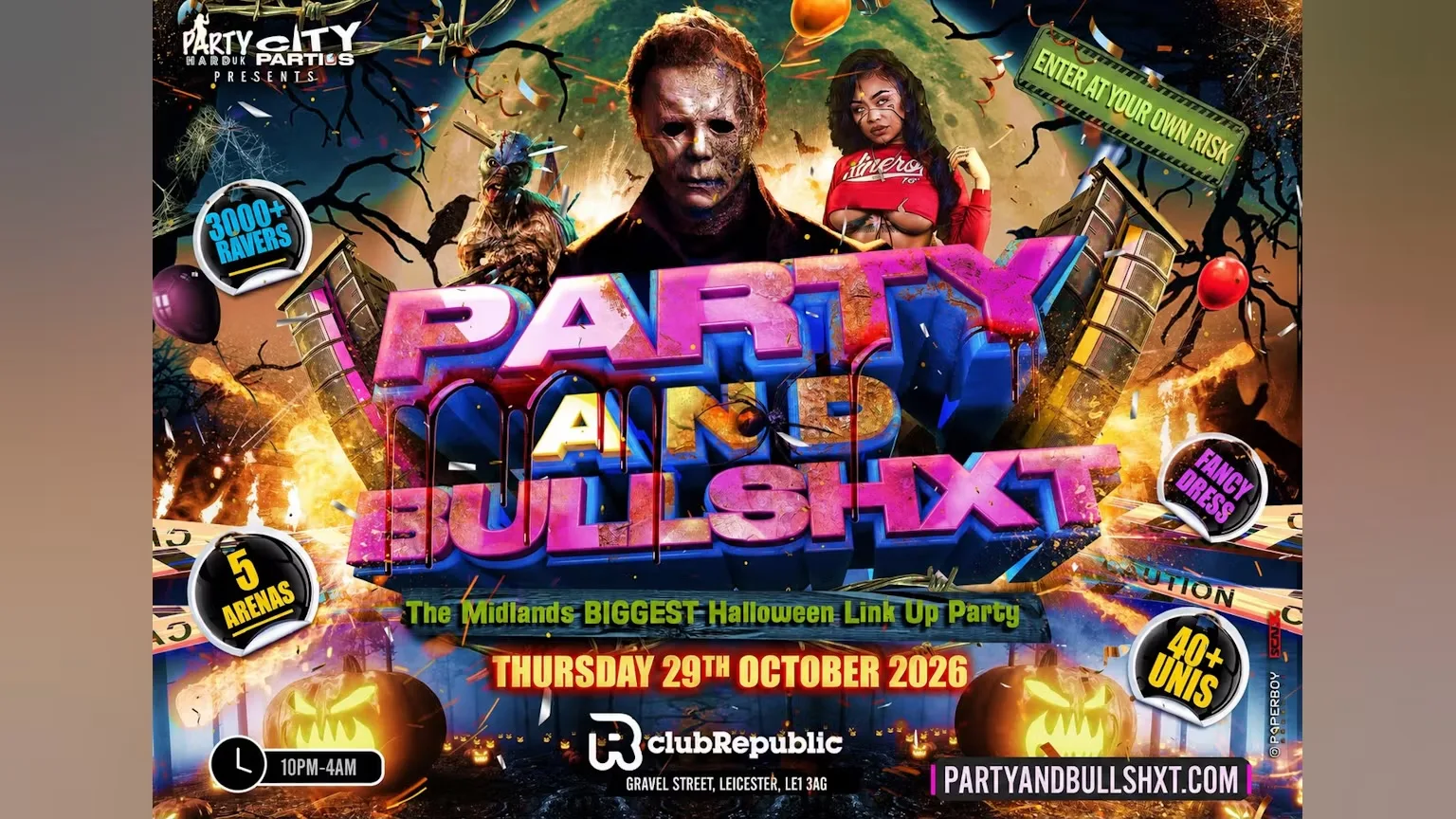 Party And Bullshxt - 3000+ Ravers This Halloween at Club Republic