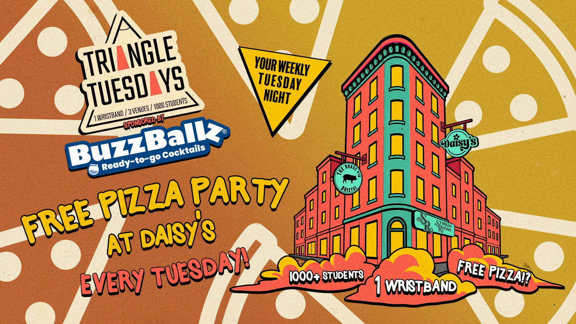 Free Pizza Party @ Daisy's - Triangle Tuesdays