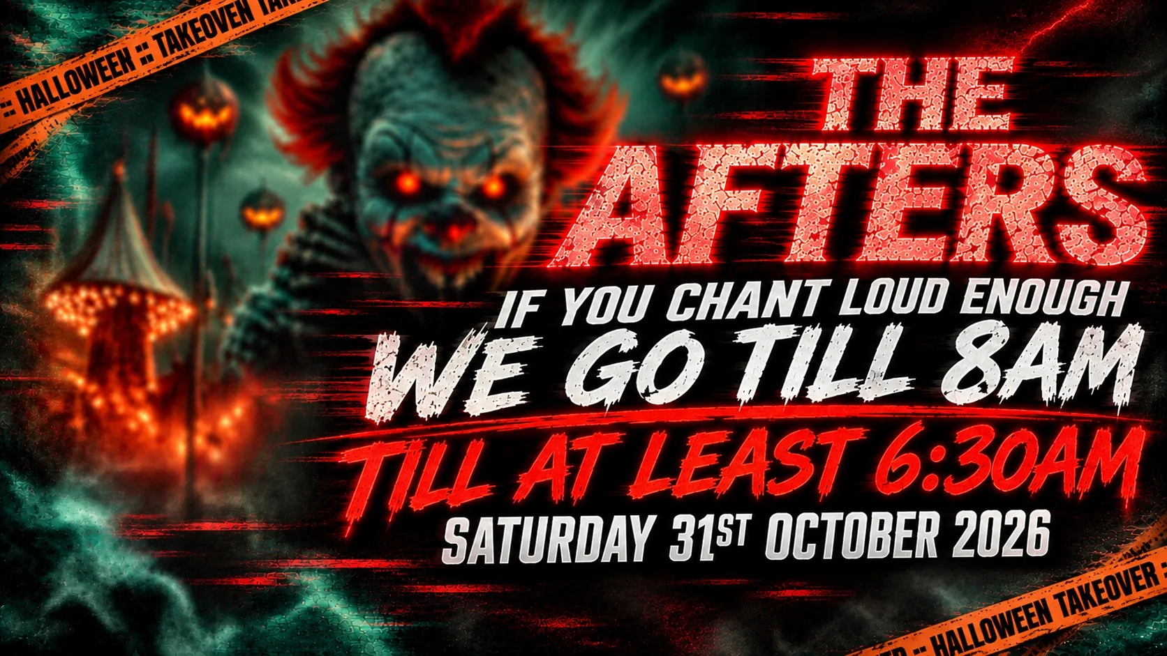 [FINAL 50 BETWEEN 2AM AND 3AM TICKETS] THE HALLOWEEN AFTERS ALL-NIGHTER TILL 6.30AM at NG-ONE