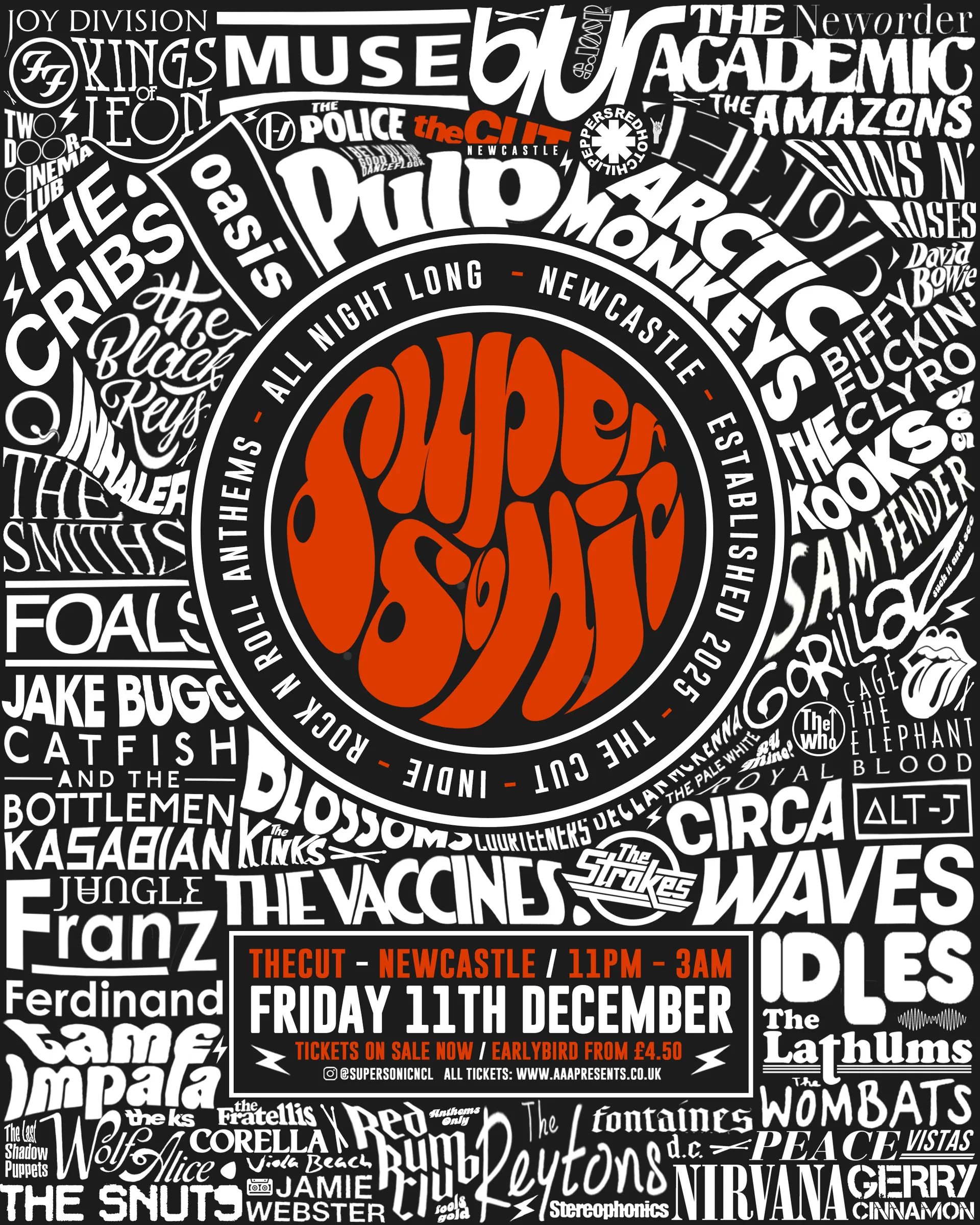 SUPΞRSONIC: 'INDIE XMAS SPECIAL' @ theCUT // Friday 11th December 2026 at TheCUT Newcastle
