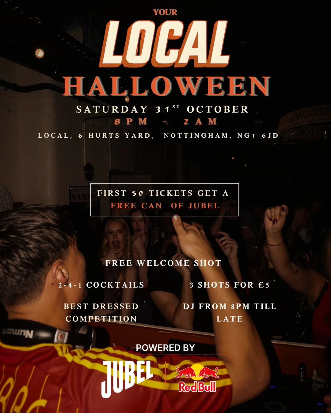 HALLOWEEN AT LOCAL- FREE JUBEL