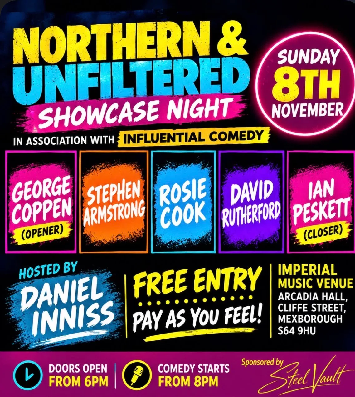 [FREE ENTRY] Northern & Unfiltered comedy showcase. at Imperial Music Venue
