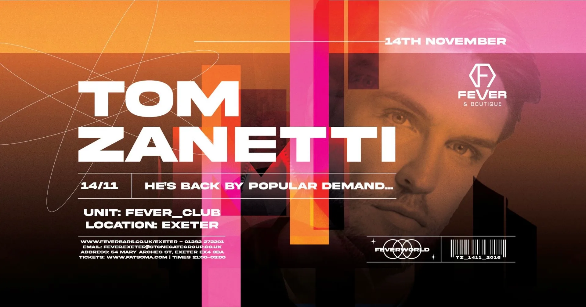 TOM ZANETTI Live at Fever - Exeter