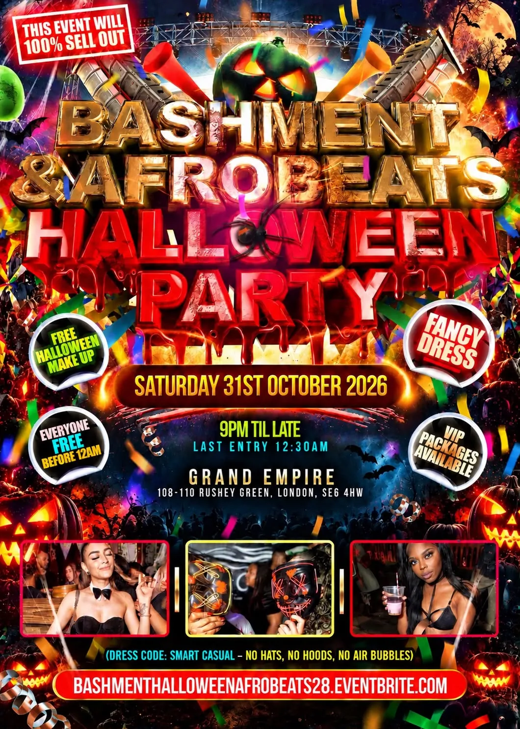 Bashment & Afrobeats - Halloween Party -  Everyone Free Before 12AM at Grand Empire