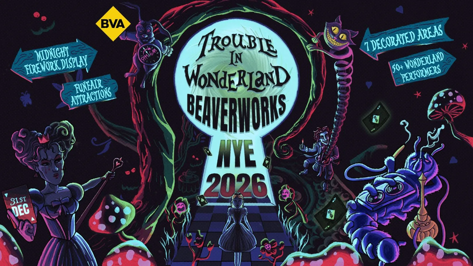 TROUBLE IN WONDERLAND - BEAVERWORKS NYE 2026 at BEAVER WORKS