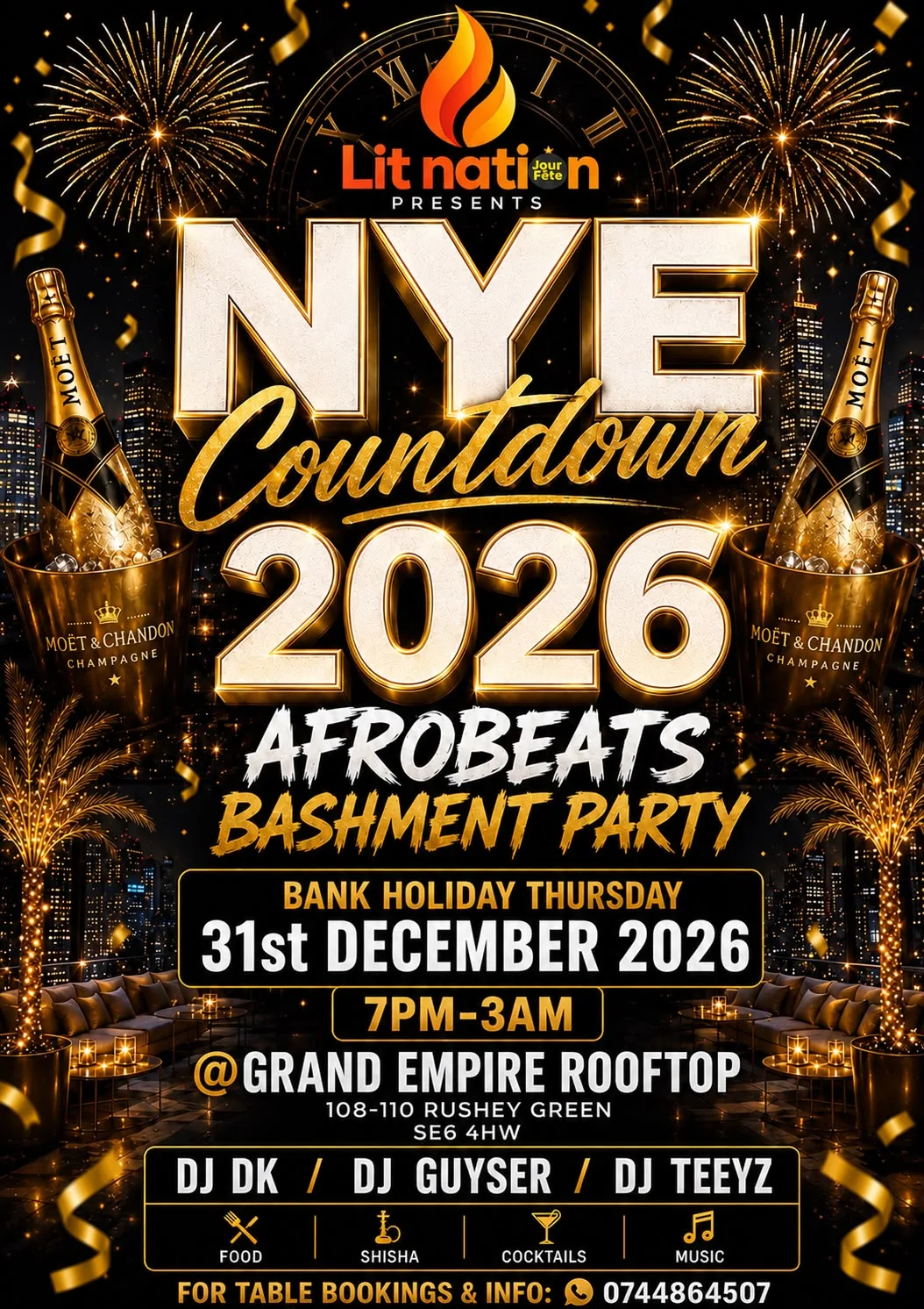 NYE COUNTDOWN - LONDON'S BIGGEST NEW YEAR'S EVE PARTY at Grand Empire