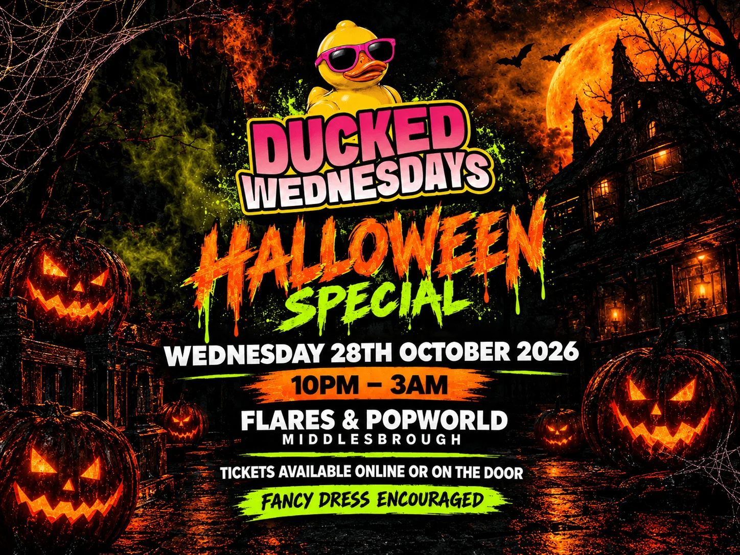 DUCKED Wednesdays - Halloween Special at Flares & Popworld - Middlesbrough