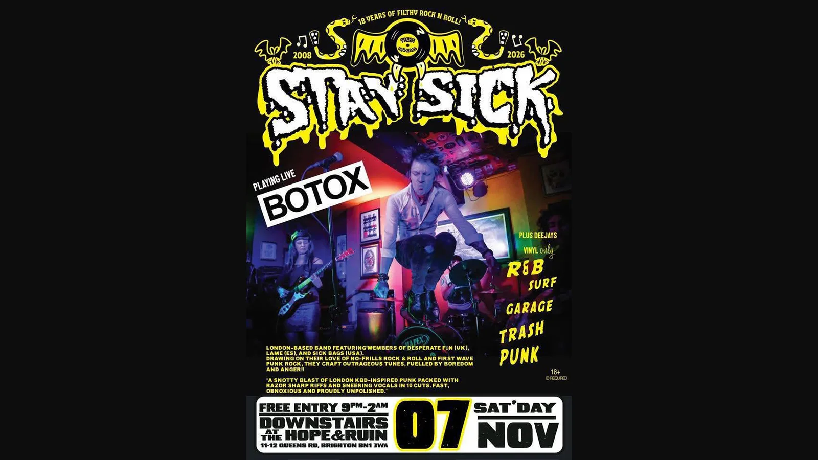Stay Sick w/ Botox at The Hope & Ruin