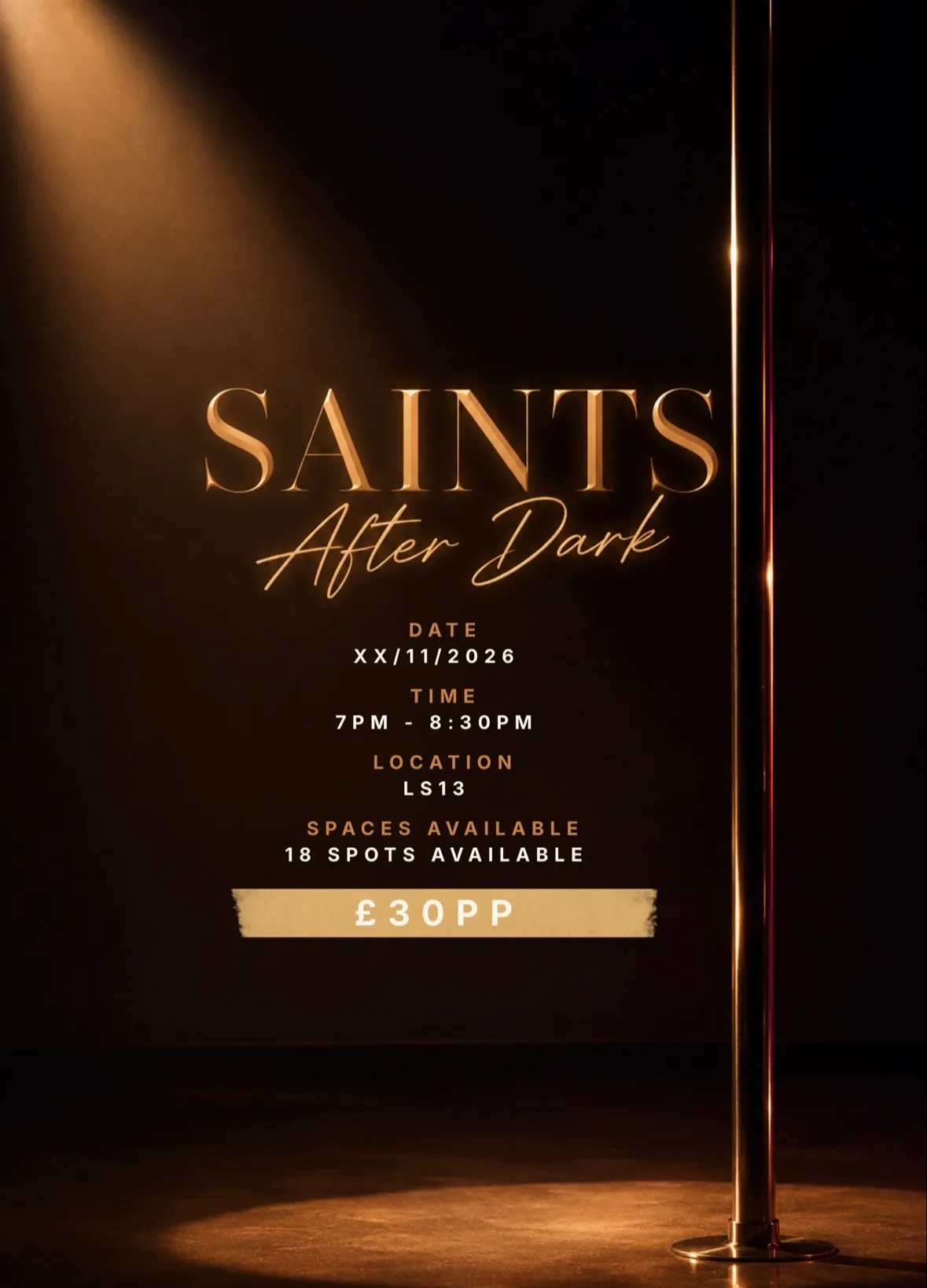 Saints After Dark | Private Pole Dancing Class