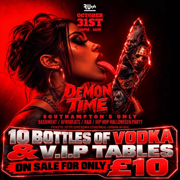 SOUTHAMPTON £10 BOTTLE OF VODKA & V.I.P TABLE: DEMON TIME at Funky Flamingo Southampton - Lounge & Roof Garden