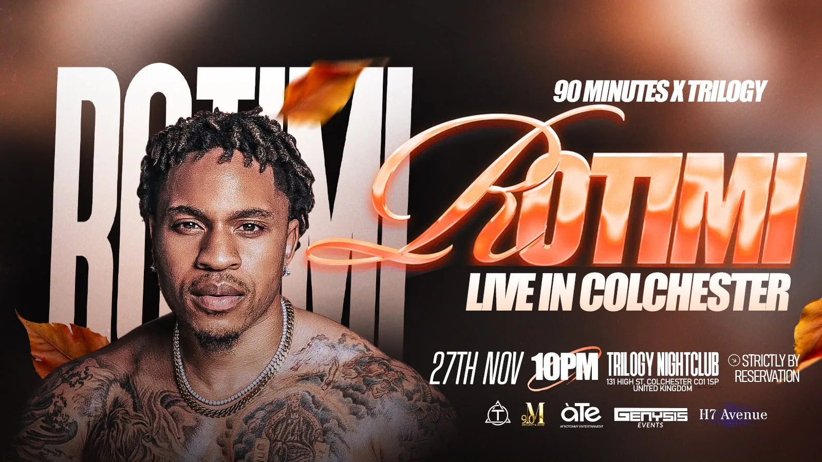 ROTIMI LIVE IN COLCHESTER at Trilogy Colchester