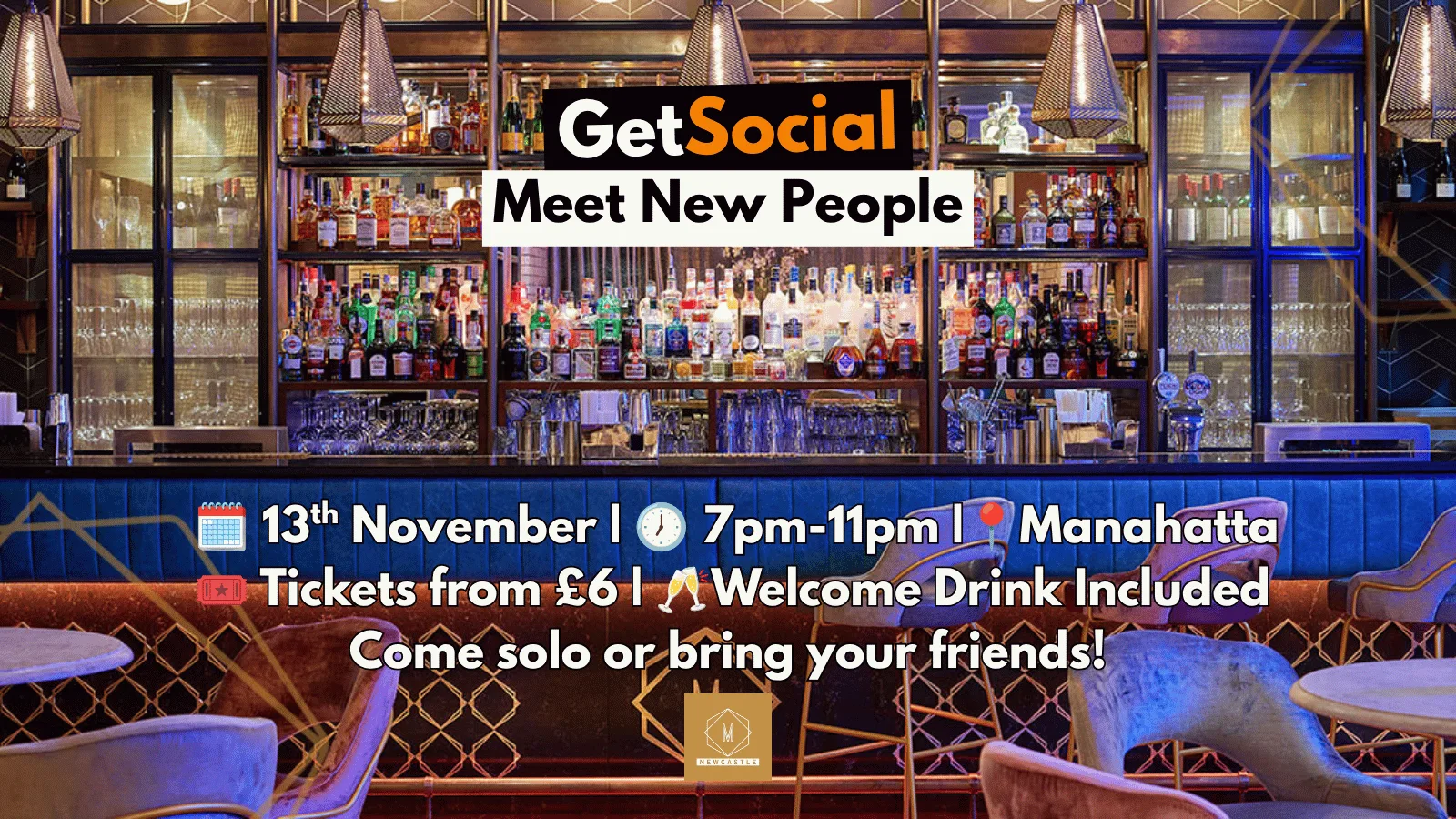 GetSocial Drinks | Meet New People & Make Friends (20s–40s) 🍹 at Manahatta Edinburgh