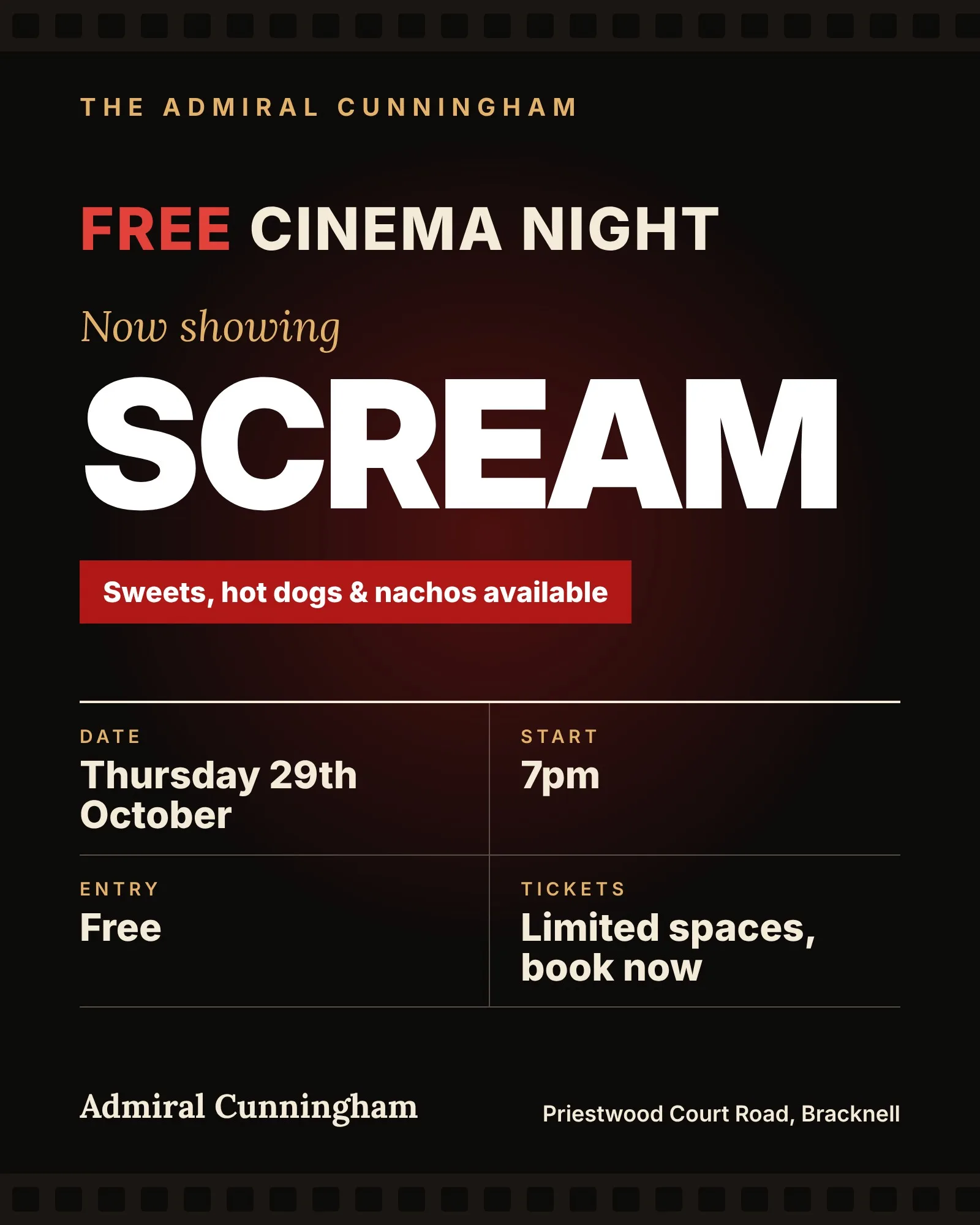 The Admiral Cunningham: Free Cinema Night - Scream