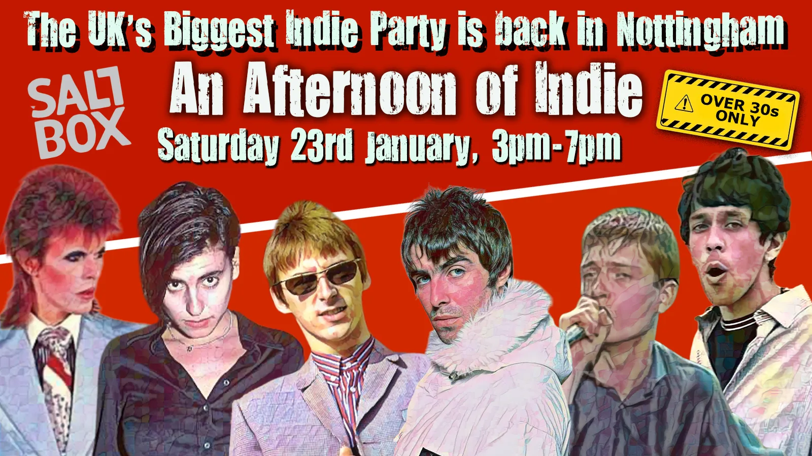 NOTTINGHAM An Afternoon of Indie - Indie for the over 30s: Sat 23rd January, 3pm-7pm at Saltbox - Live Music, Bar & Kitchen