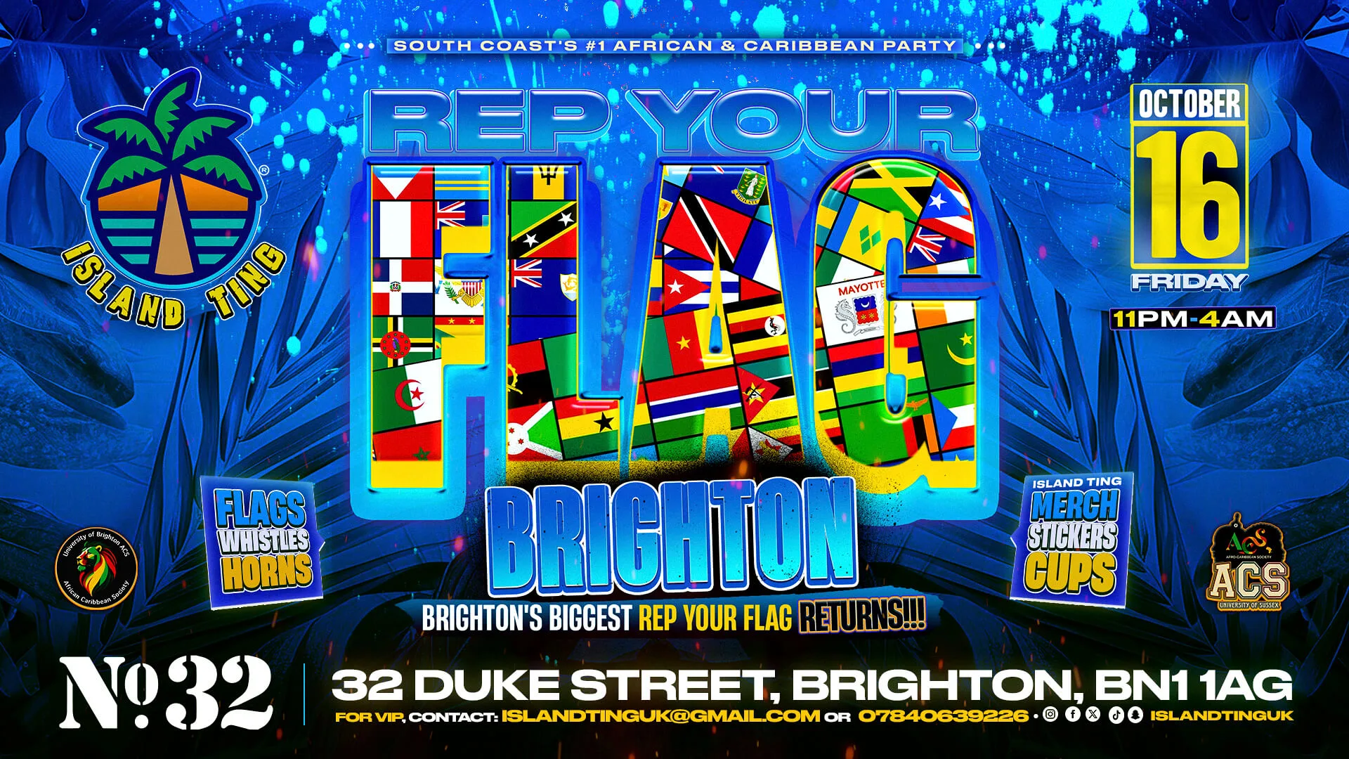 Rep Your Flag Brighton 🌴 (Island Ting) 🔥 at No 32