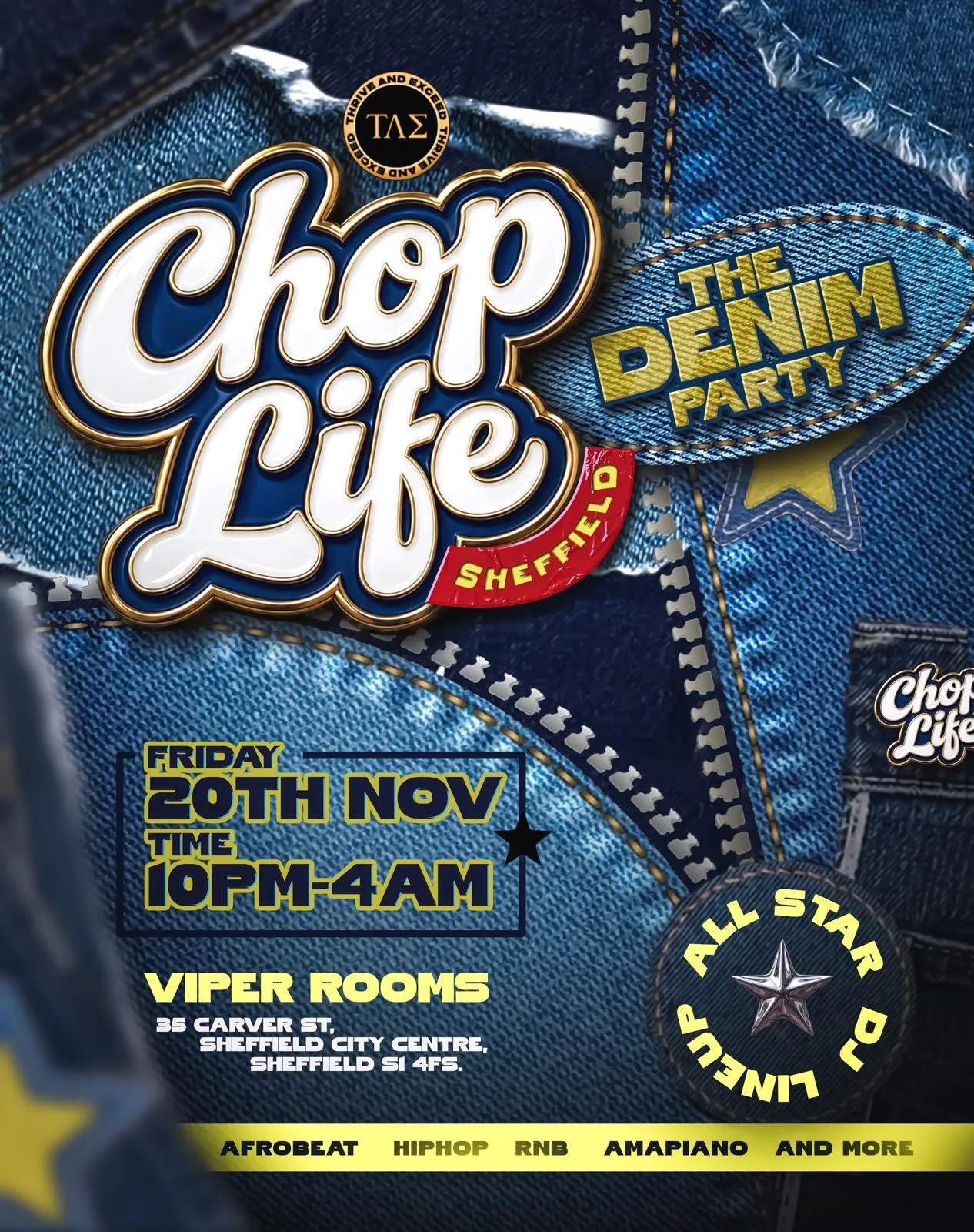 ΤΛΣ PRESENT: CHOP LIFE  (SHEFFIELD) 👖