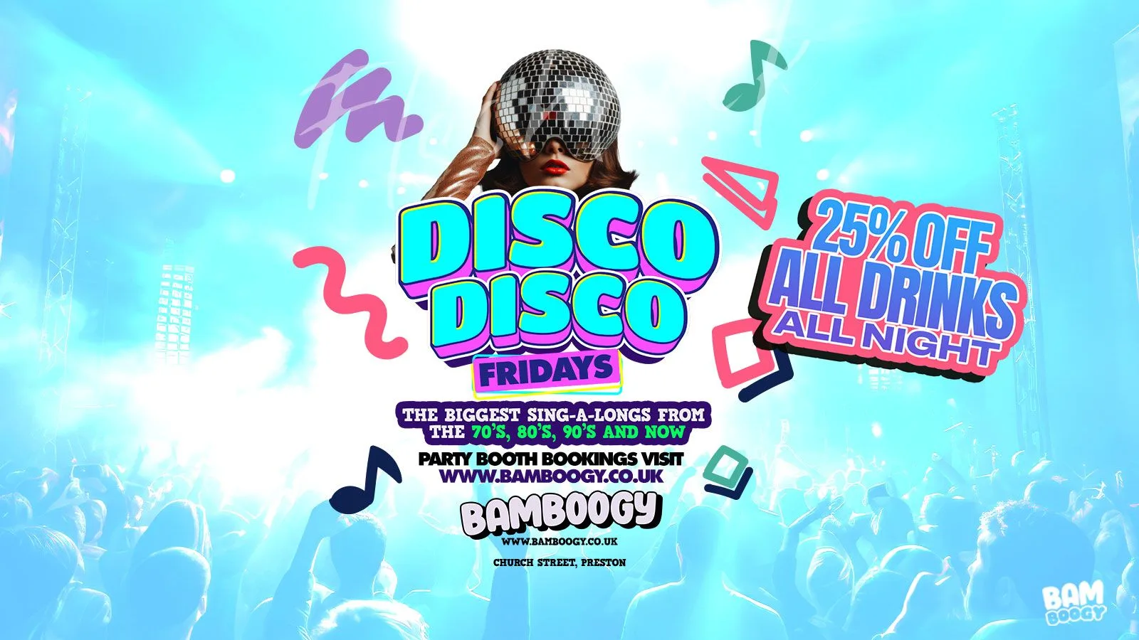 🪩 DISCO FRIDAY'S 25% OFF ALL DRINKS // BAMBOOGY PRESTON 🪩 at Bamboogy Preston