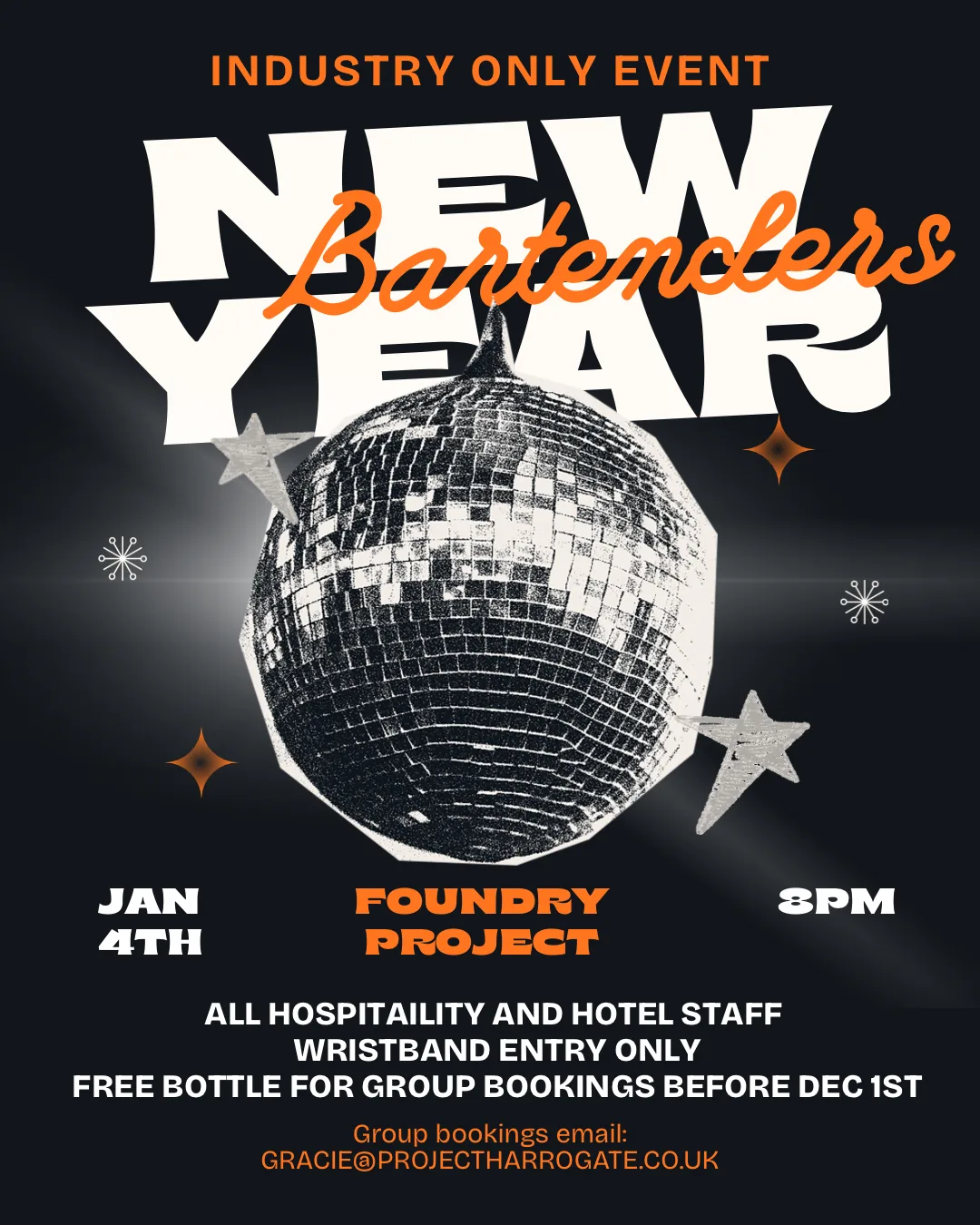 BARTENDERS EVE - INDUSTRY ONLY at Foundry Project Harrogate