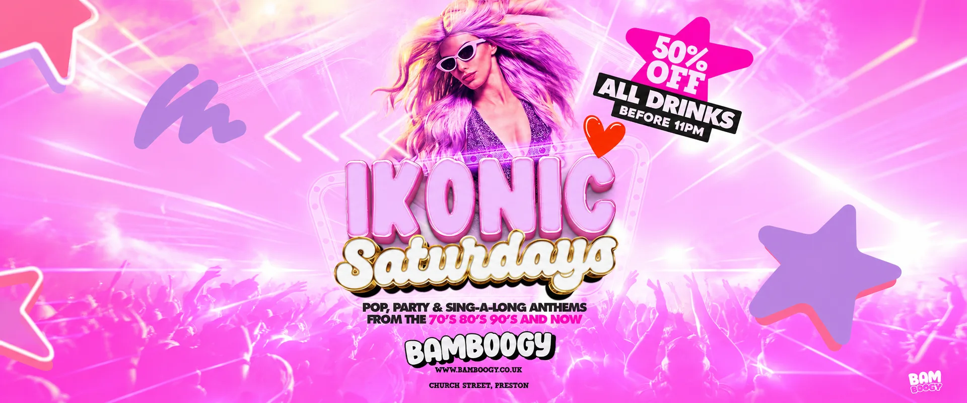 🪩 IKONIC SATURDAYS 50% OFF DRINKS // BAMBOOGY PRESTON 🪩 at Bamboogy Preston