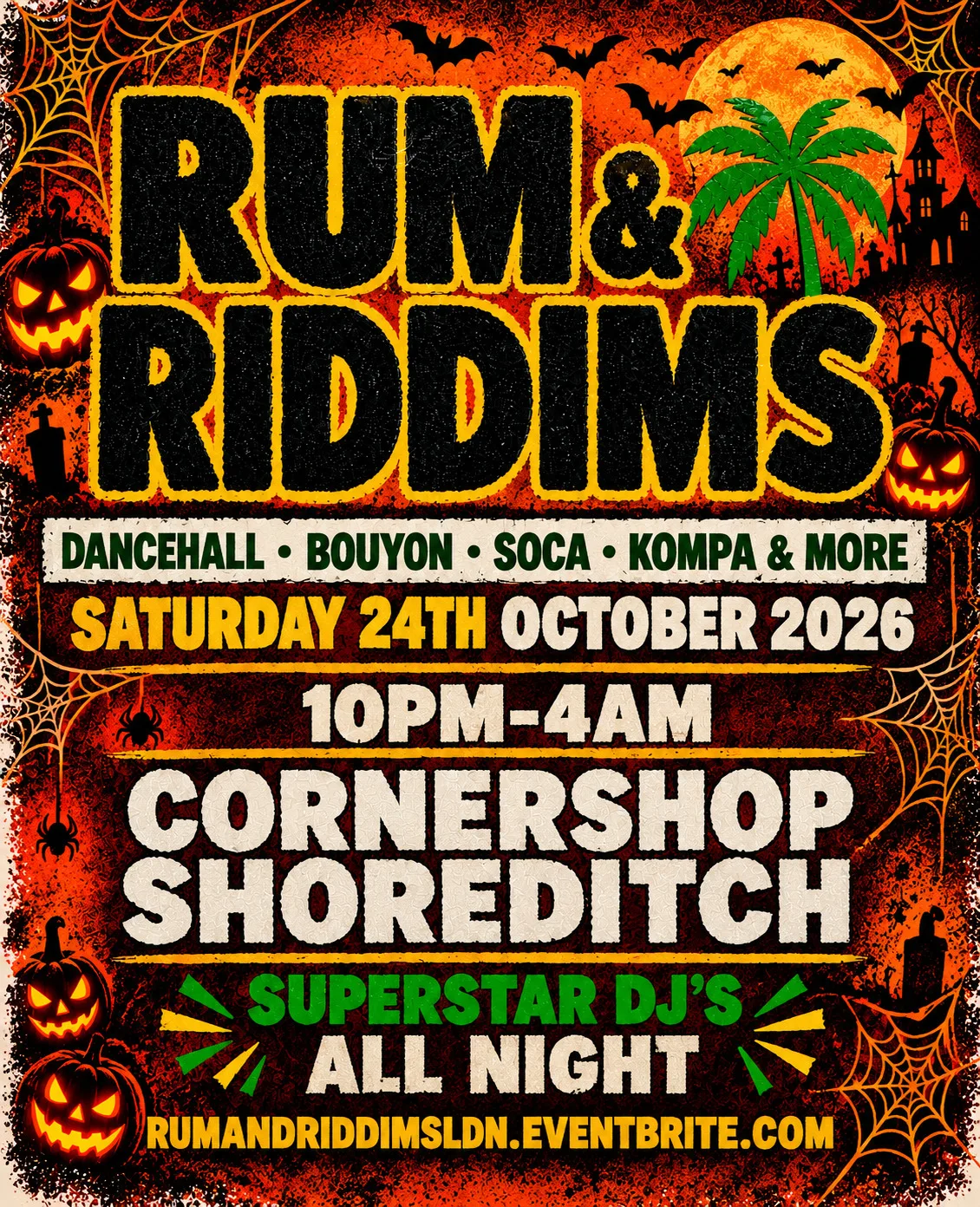 RUM & RIDDIMS – THE BEST OF THE CARIBBEAN | FREE ENTRY BEFORE 12AM at The Cornershop Bar