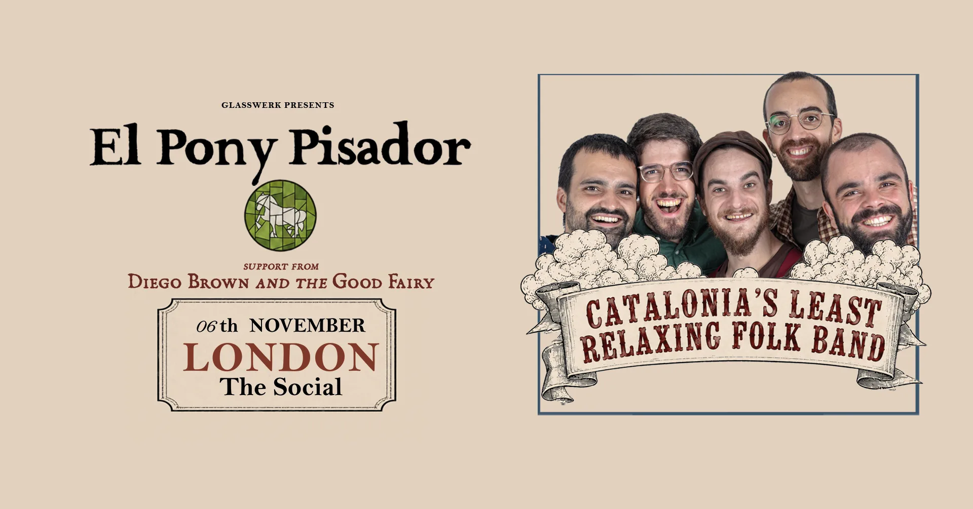 Diego Brown & the Good Fairy supporting El Pony Pisador at The Social