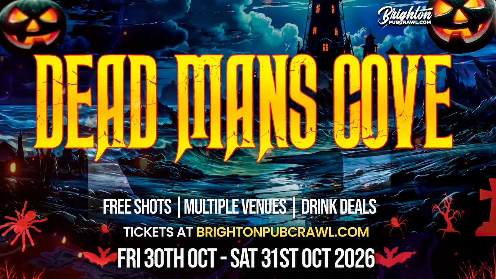 Brighton Halloween Bar Crawl // Dead Man’s Cove // Free Shots + Drink Deals